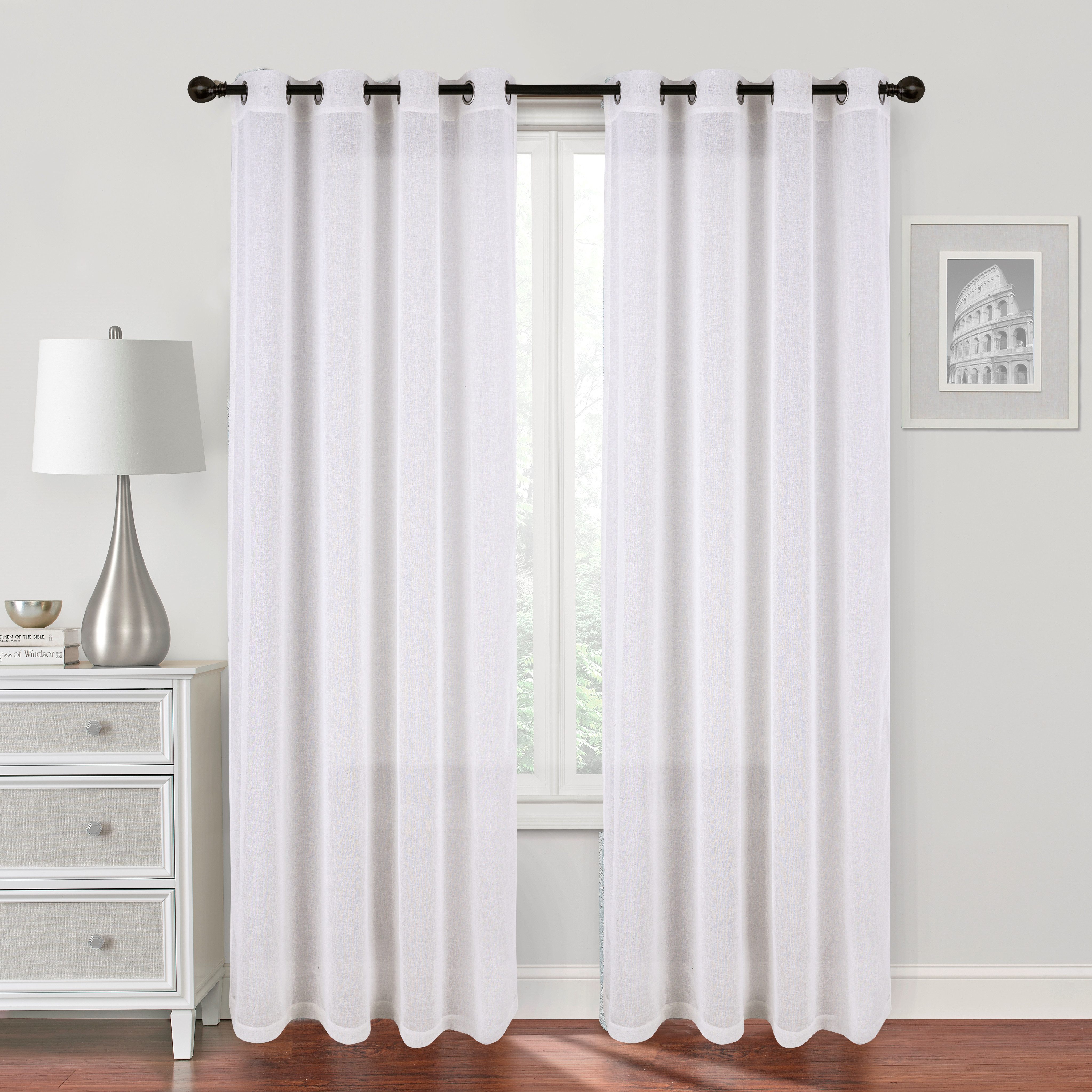 Brilliant Gardine / Transparent / Versch. Farben / 140x245cm / #9004 / Leinenstruktur, Ösen, transparent, Store – Bild 5 von 5