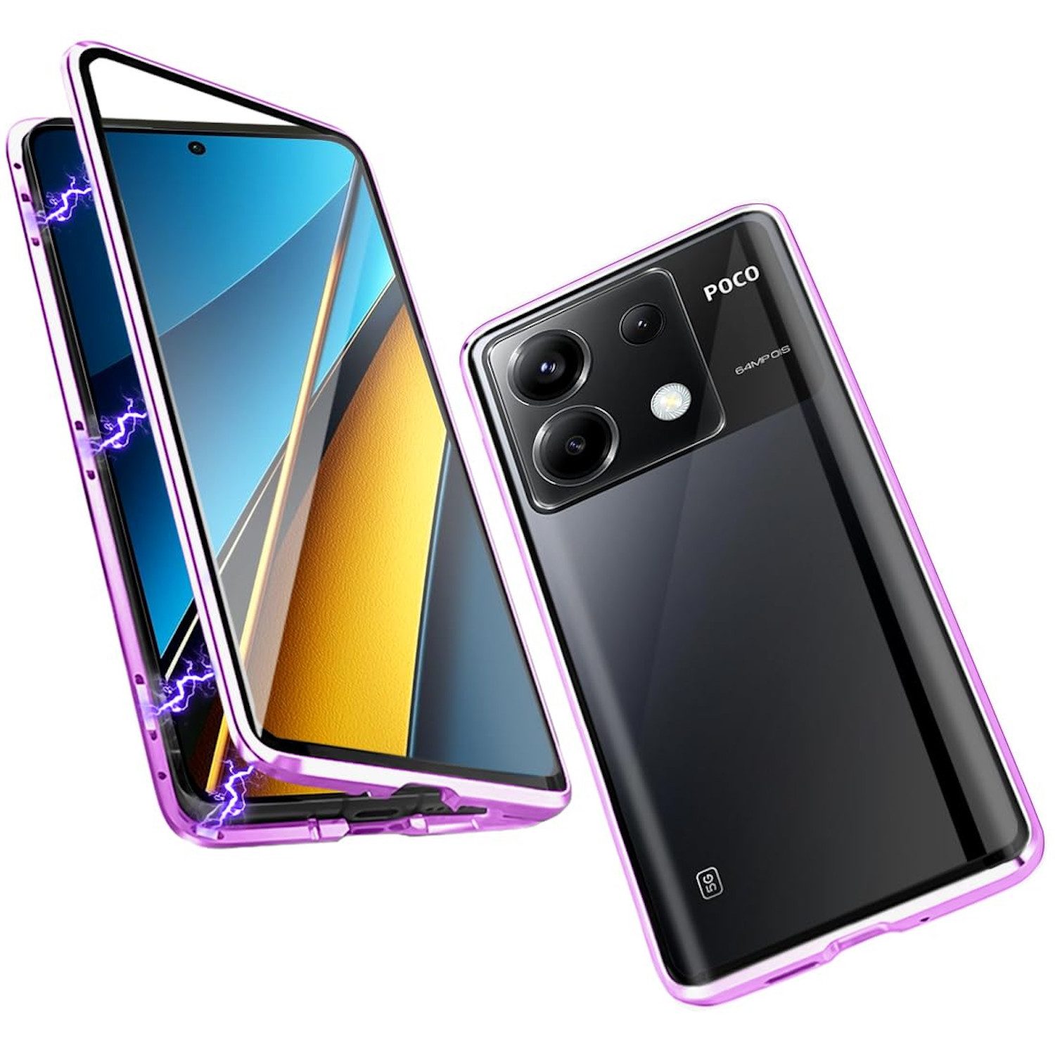 Handyhülle Für Xiaomi Redmi Note 13 Pro Poco X6 360 Grad Magnet Glas Handy Hülle