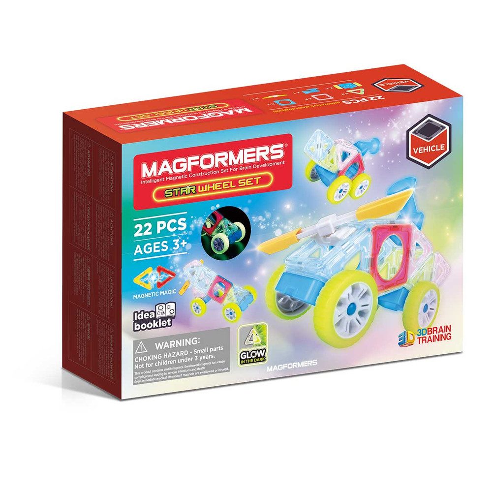 MAGFORMERS - Star Wheel - Magnetspielzeug - 22 Teile Konstruktionsspielsteine