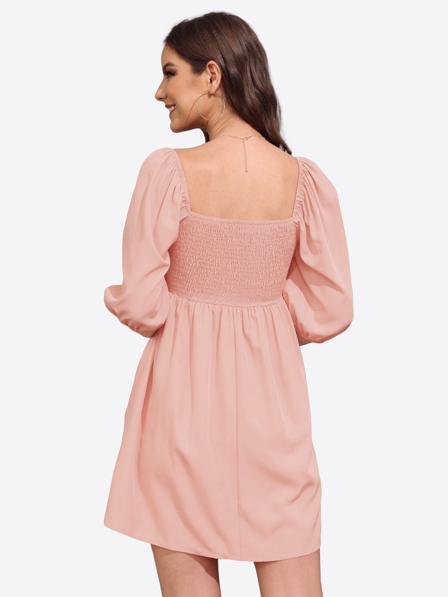 Imily Bela Babydollkleid Damen Lässiges rückenfreies Kleid (Packung, 1-tlg., 1per-Pack) Einfarbig