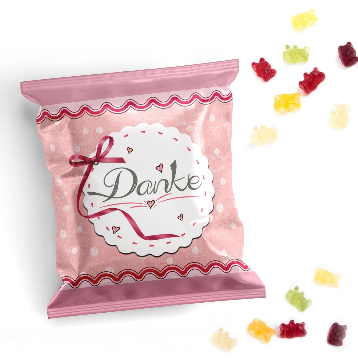 Logbuch-Verlag Dekofigur Logbch-Verlag 10 kleine Gastgeschenk Fruchtgummi Tütchen rosa pink