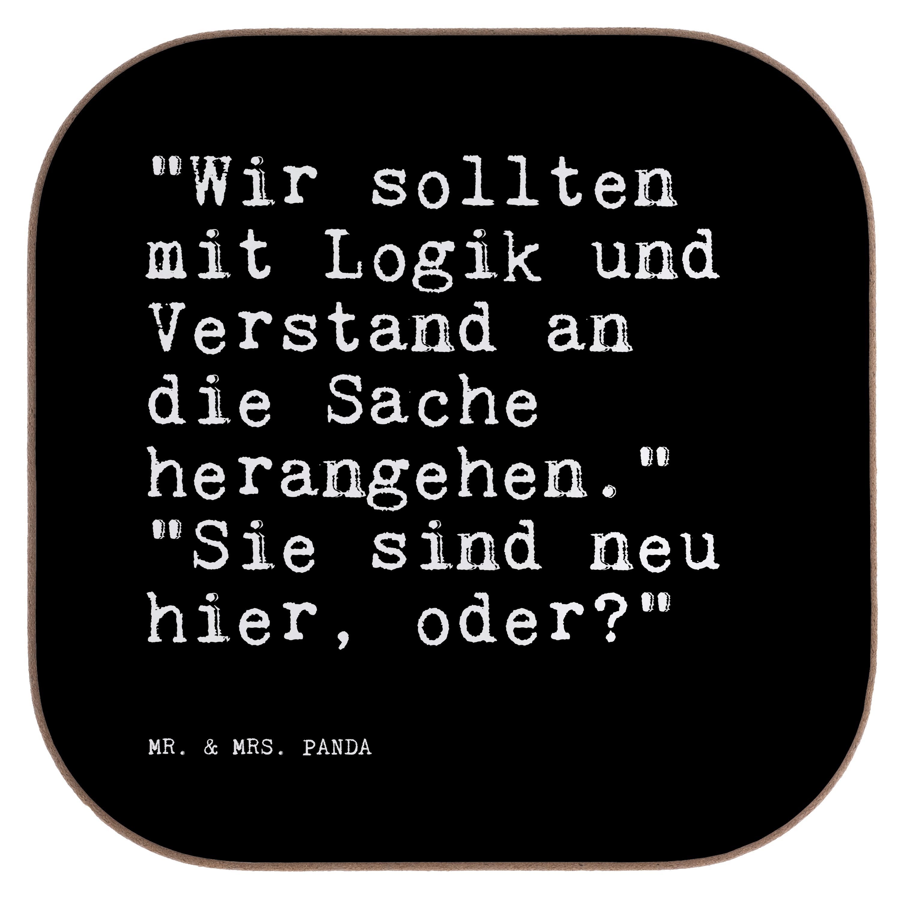 Neu im Jahr 2024 Mr. & Mrs. Panda Getränkeuntersetzer Geschenk, Glasunte, 1-tlg. Mitarbeiter, "Wir - sollten mit Schwarz - Logik