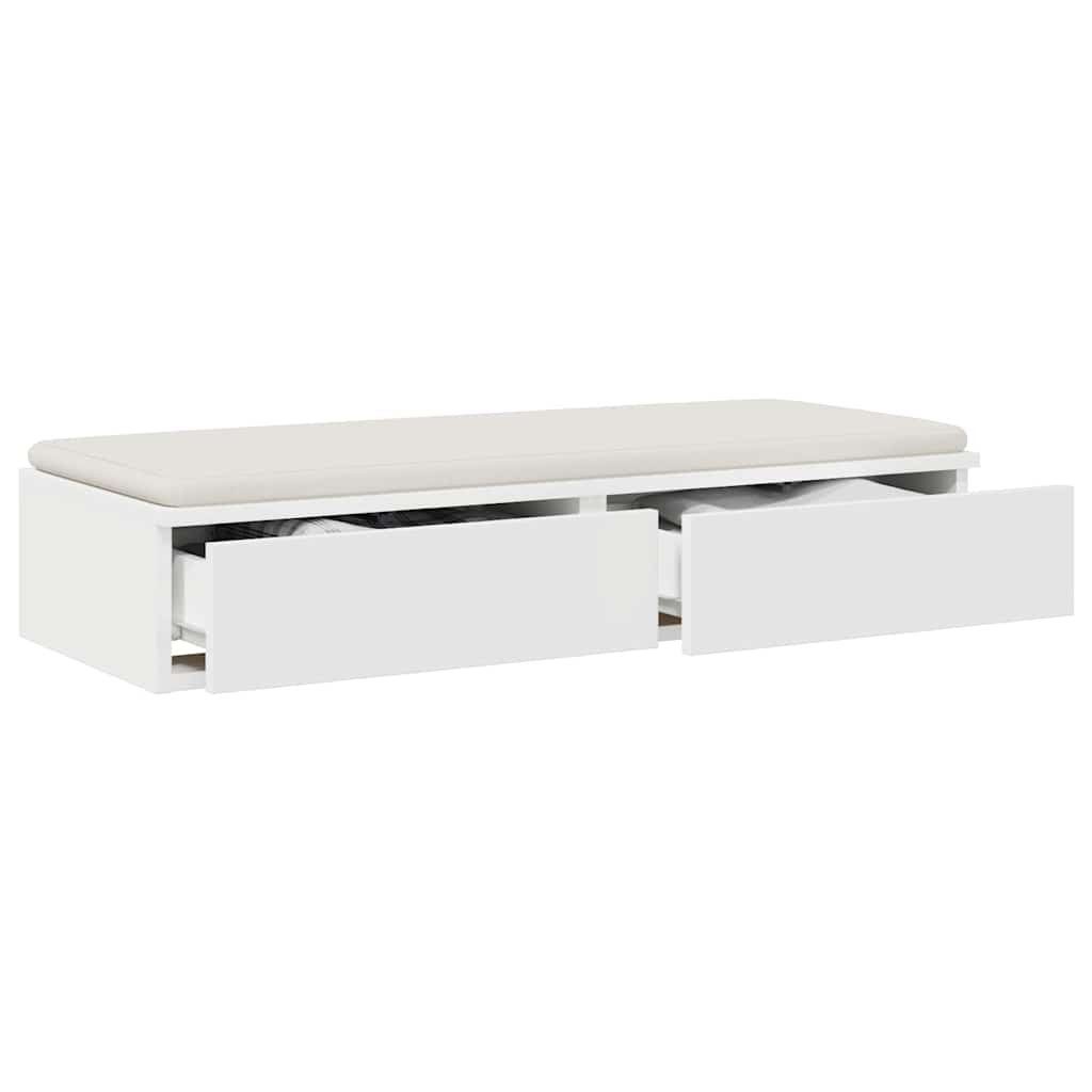 vidaXL Nachttisch Bettschubladen Weiß 100 x 36,5 x 16,5 cm Holzwerkstoff (1-St)