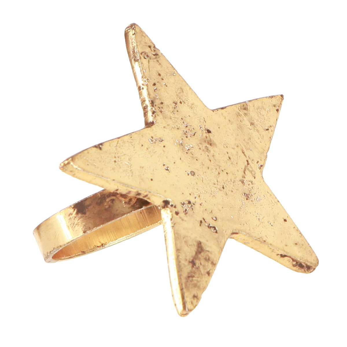 Posiwio Weihnachtsmann Goldene Stern Serviettenringe Antik Metall für Weihnachten 4er, 4 Stü