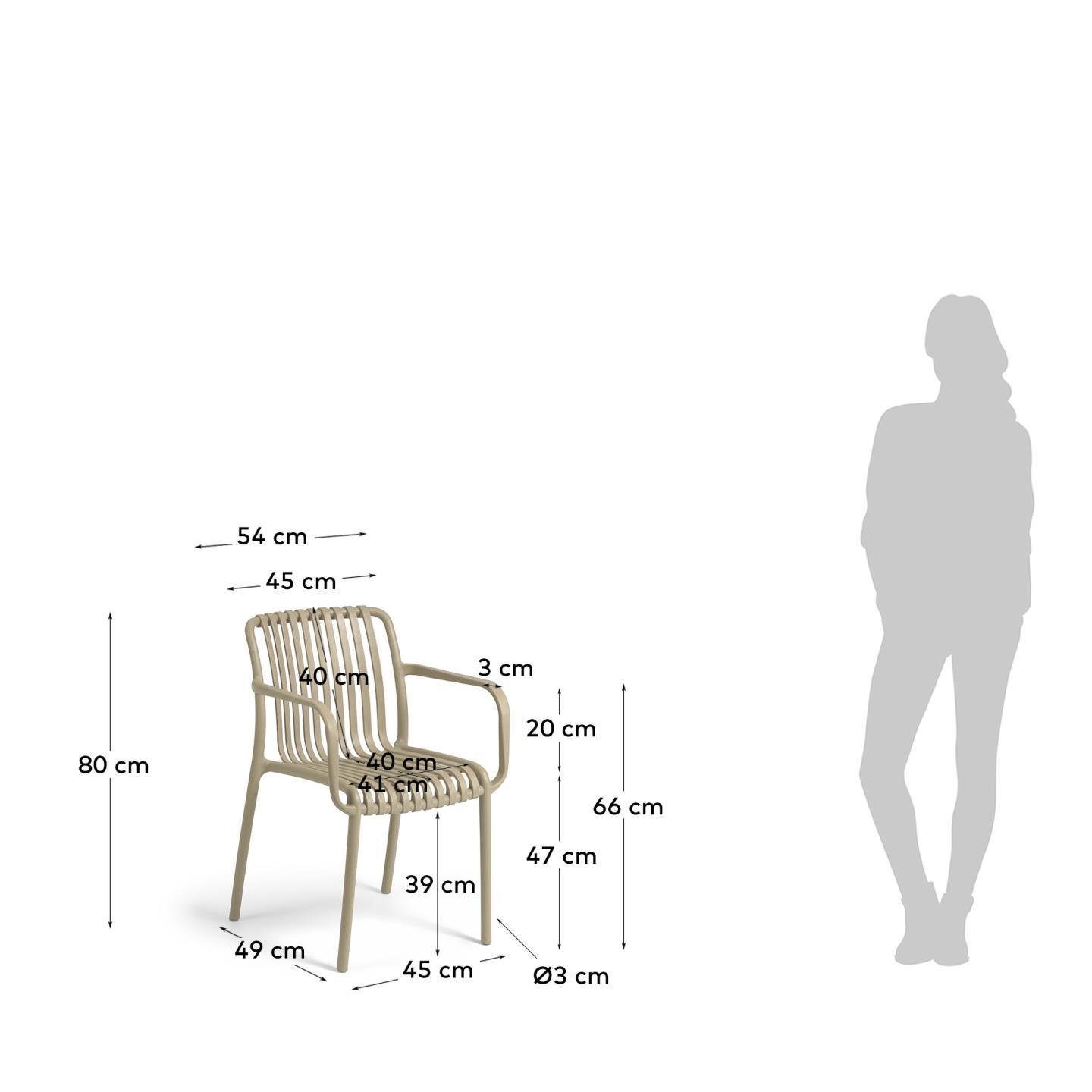 Isabellini x x 49 cm Outdoor-Stuhl 54 4er in beige 80 Set Gartenstuhl Natur24