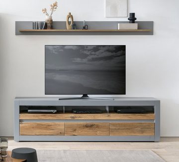 Furn.Design Lowboard Tamaris (TV Unterschrank in grau mit Eiche, Breite 217 cm), mit Soft-Close-Funktion