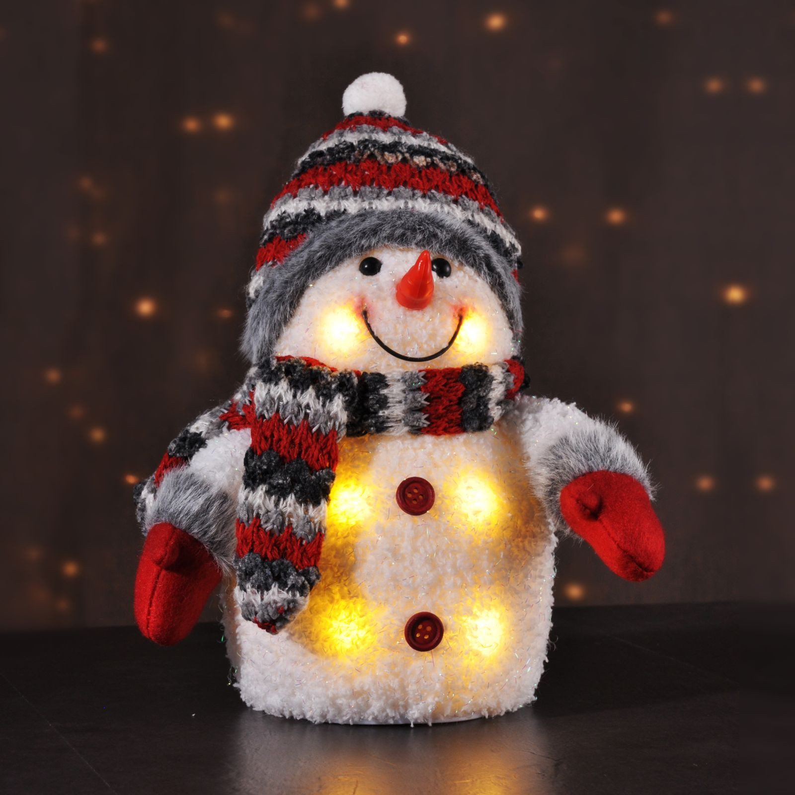 Gravidus LED-Dekofigur Leuchtender Schneemann 24 cm LED Weihnachtsdeko batteriebetrieben