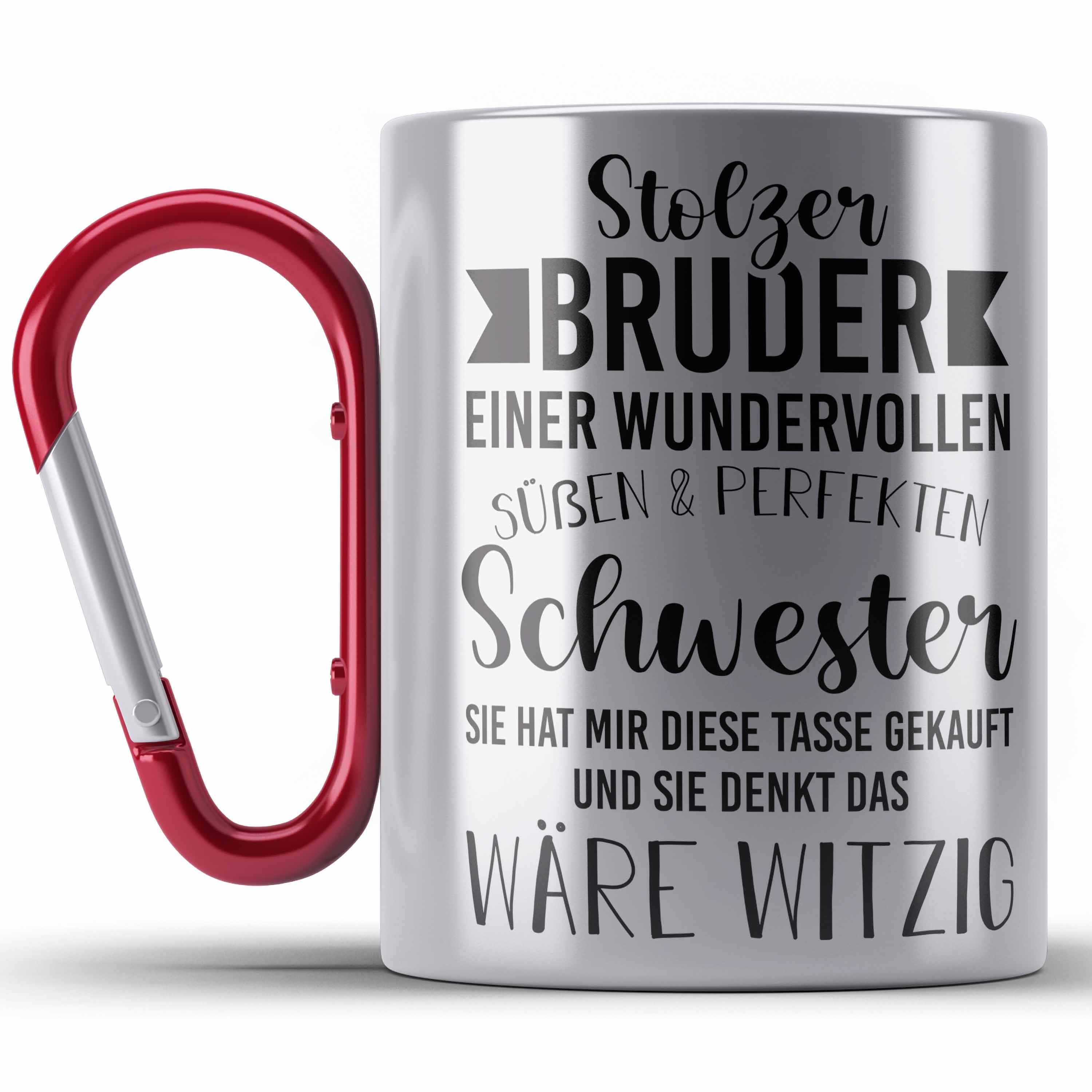 Edelstahl Bruder Trendation Bruder Rot von S Geschenk Schwester - Stolzer - Thermotasse Tasse mit