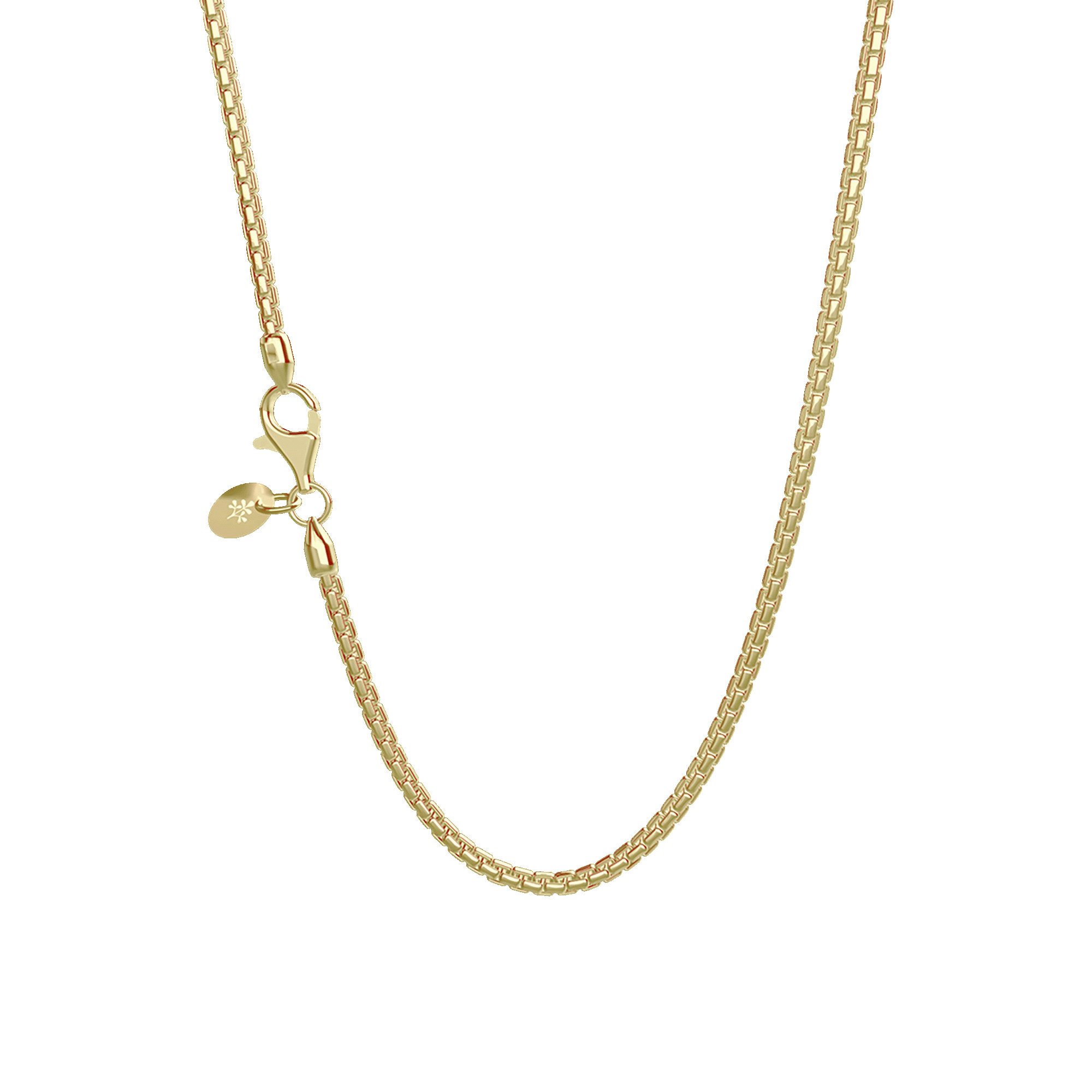 Seinerzeit FLORA & FAUNA Silberkette Boxkette 1.9 vergoldet 45cm, Schmuck aus 925 Sterling Silber (Zeitloser Damen- und Halsschmuck – ein besonderer Begleiter im Alltag und zu besonderen Anlässen, 1-tlg., inkl. Geschenkverpackung für Frauen ob Freundin, Mutter, Ehefrau, Oma), vergoldet