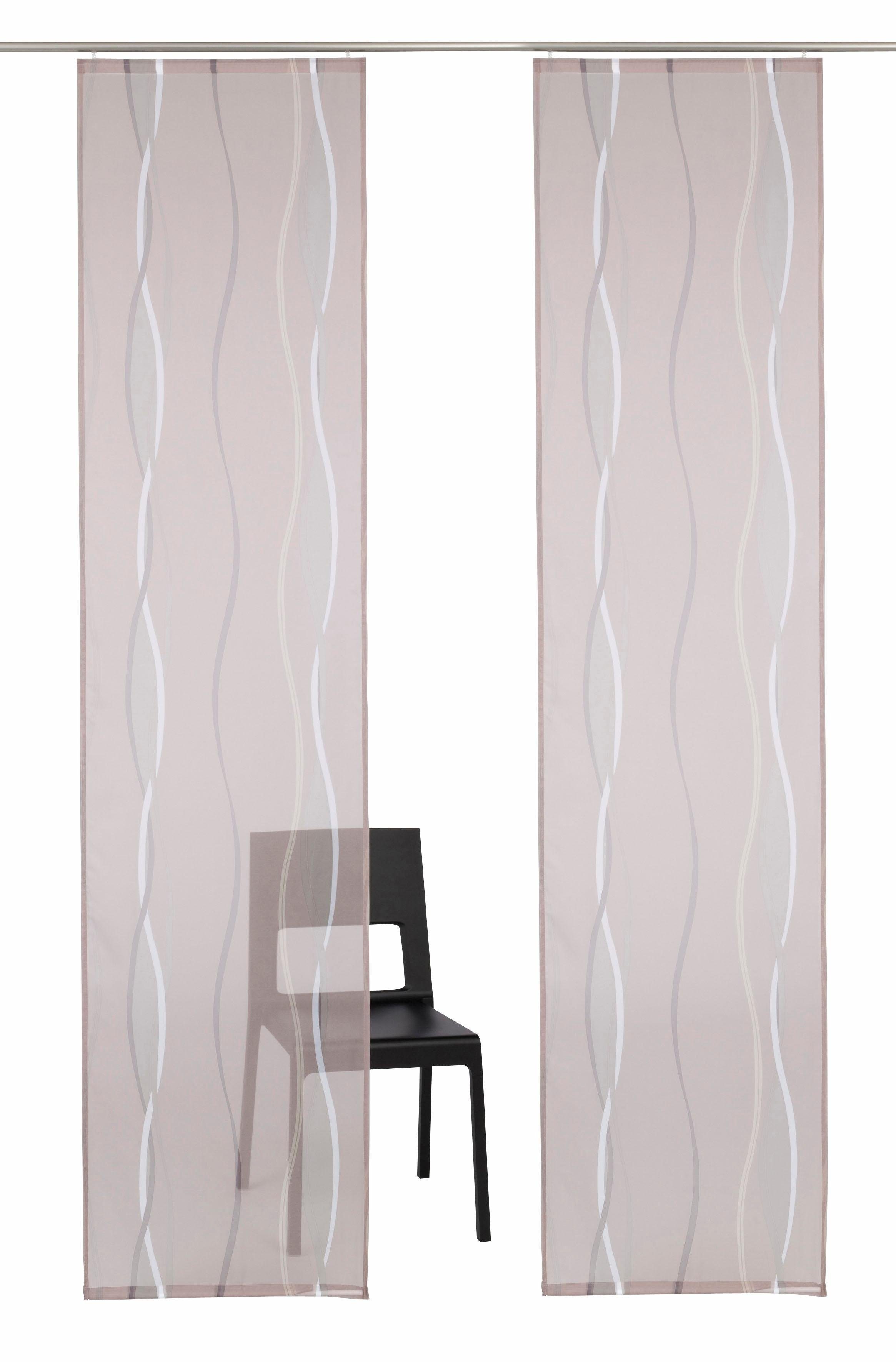 OTTO home Schiebegardine Dimona (2 St), Klettschiene, transparent, Polyester, 2-er Set, Fertiggardine, mit Befestigungszubehör, Wellen