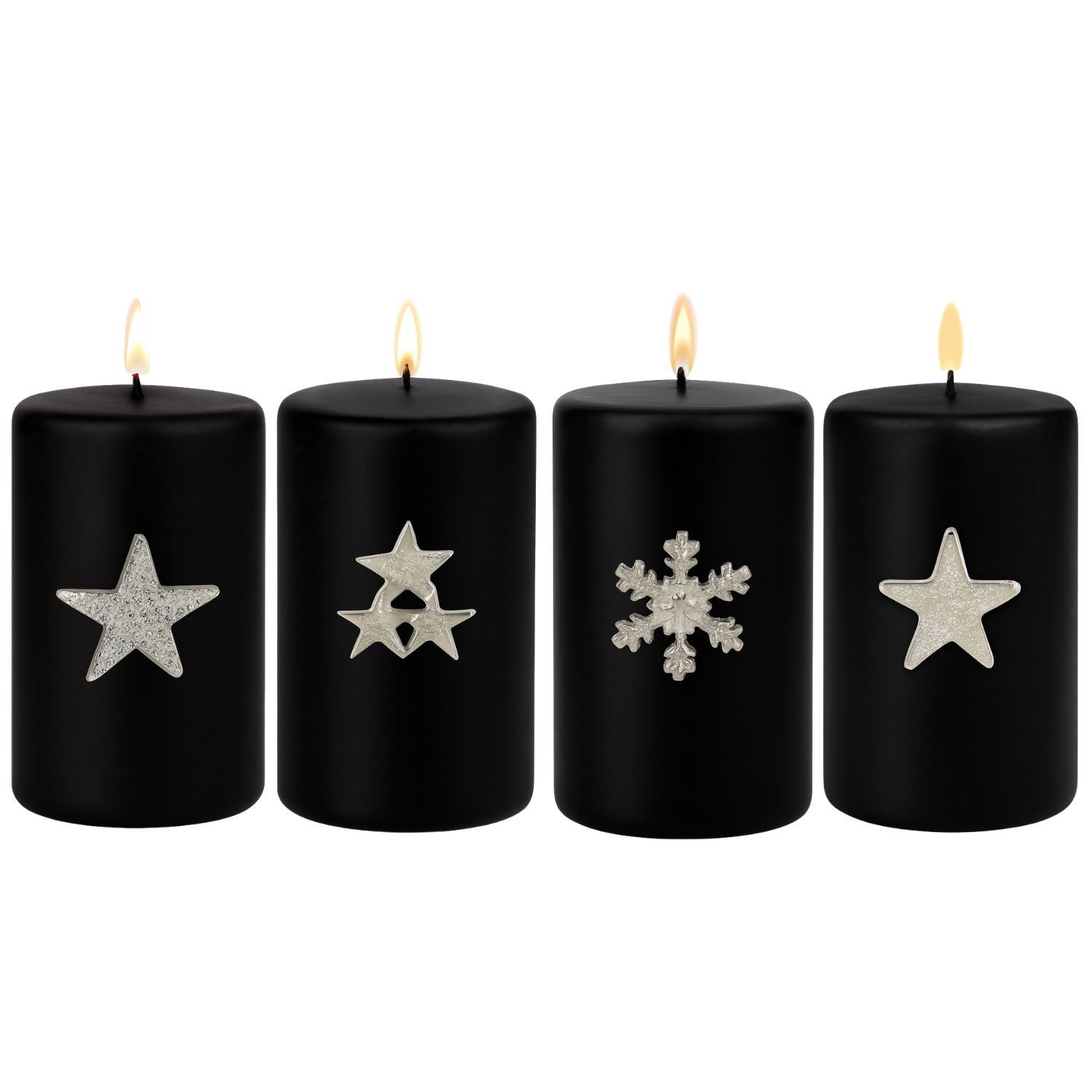Marrakesch Orient & Mediterran Interior Dekofigur 4er Set Kerzenpin Caloge GJKE 6cm Silber, Boho Kerzenstecker Deko (4 St), Handarbeit