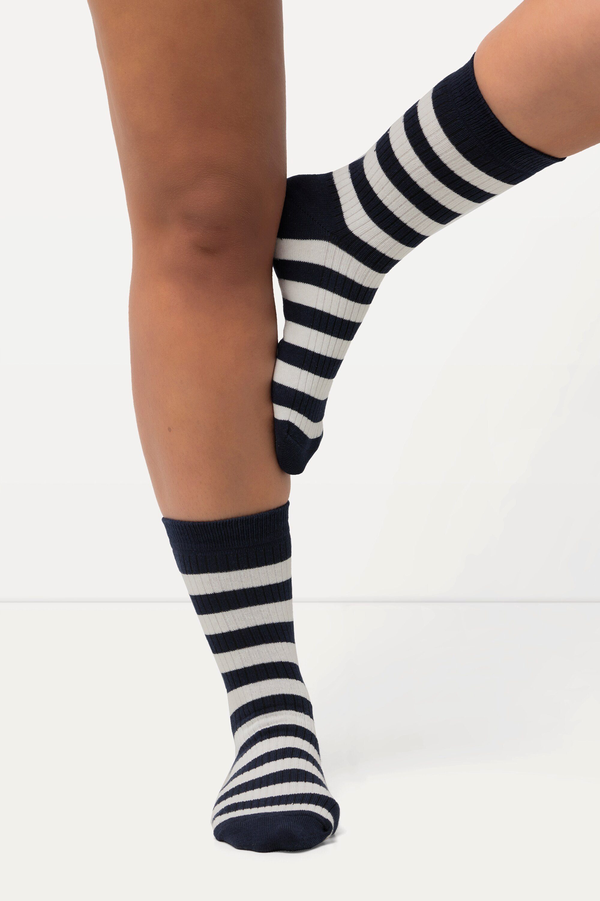 Kuschelsocken Strümpfe 2er-Pack Ringel Rippjersey