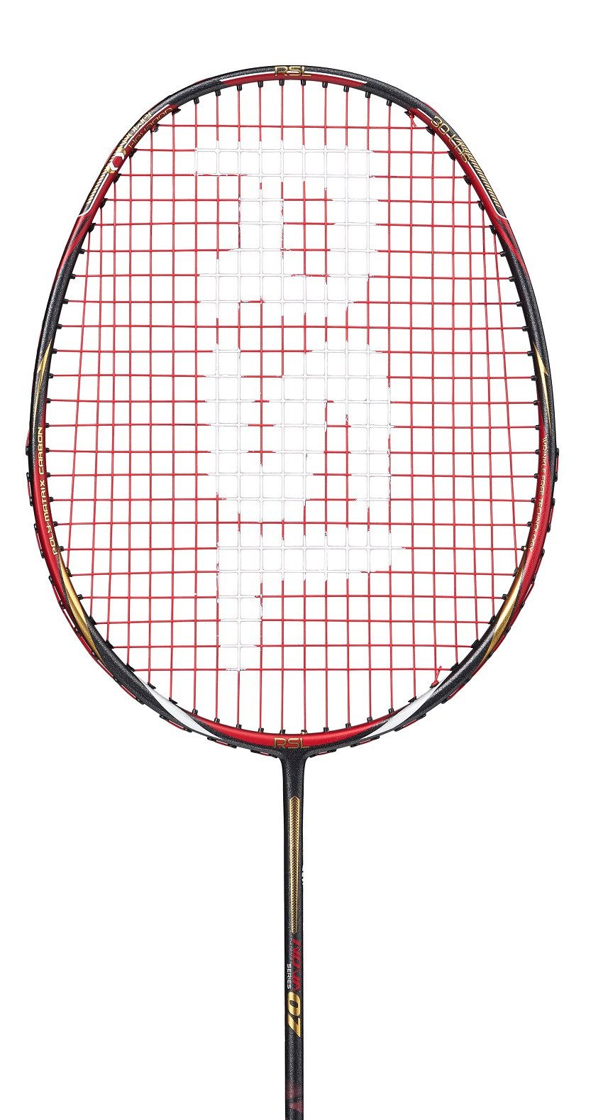 RSL Badmintonschläger Nova 07 (ausgewogen, mittel) schwarz/rot - besaitet, Gewichtsklasse: 4U/G5