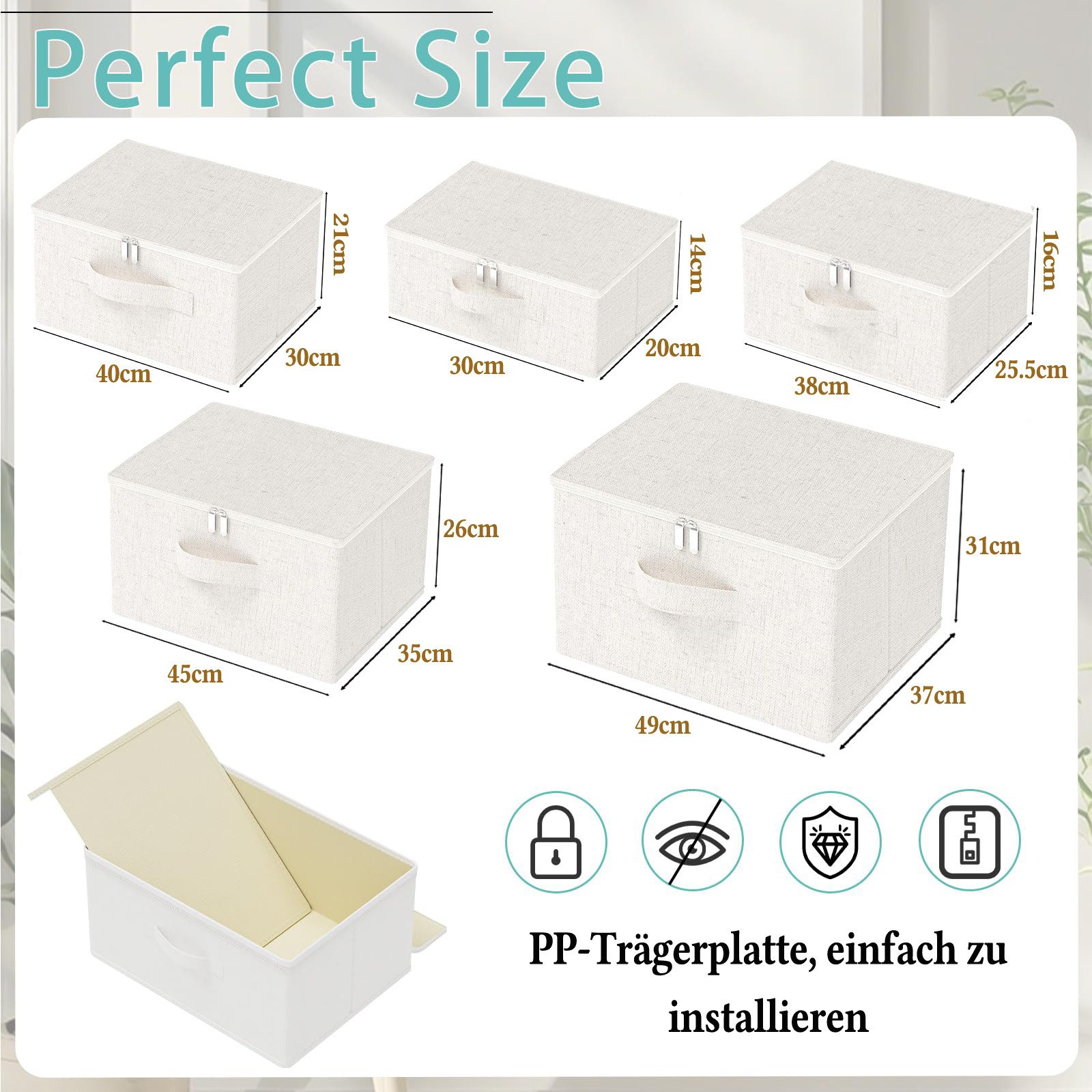 Coonoor Aufbewahrungsbox Große Aufbewahrungsbox für Kleidung, faltbare Stof günstig online kaufen