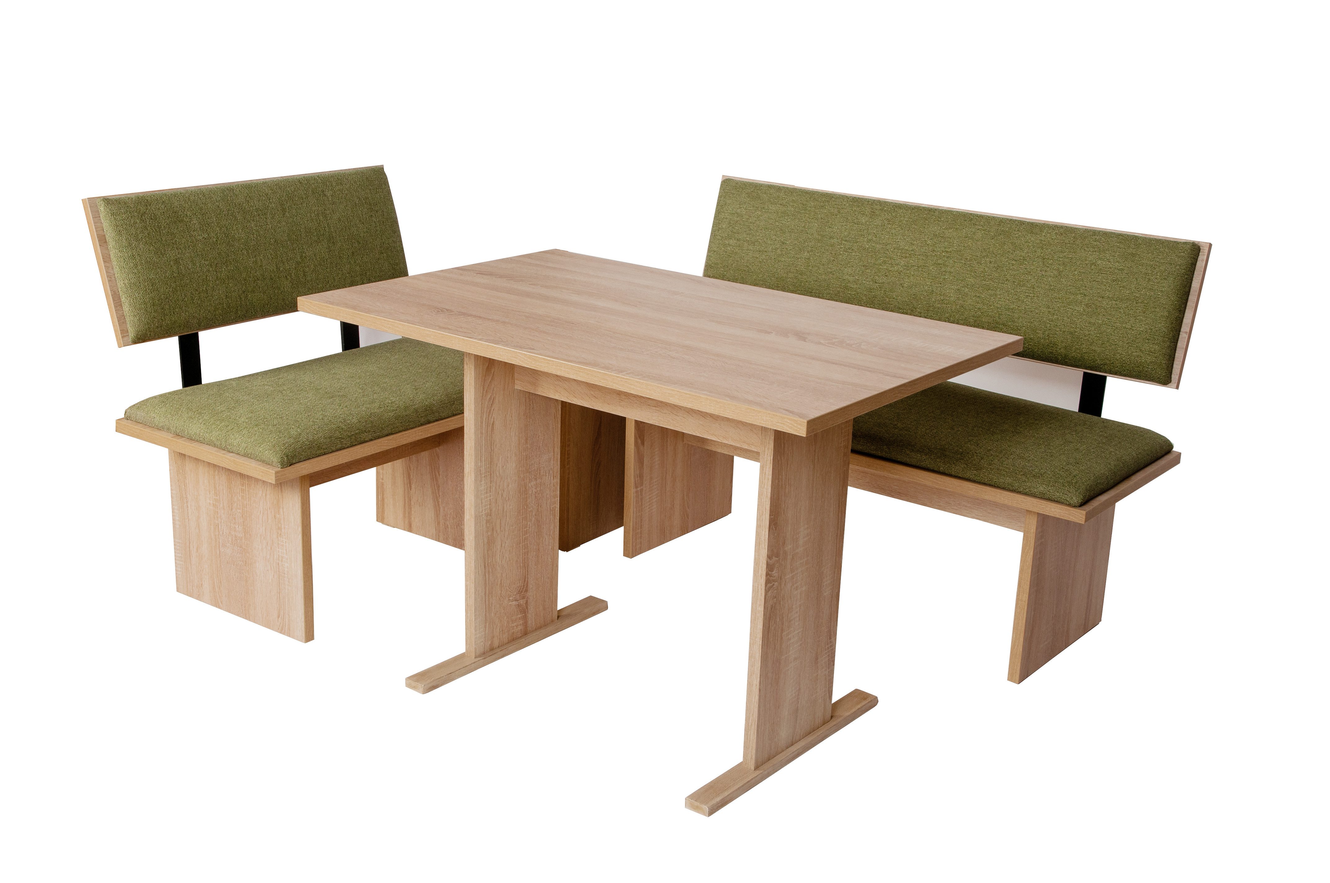 kundler home Eckbankgruppe Sitzbank, Eckbank, L:182 R:142 cm Seitenlänge tauschbar, (4-er Set), bestehend aus 2 Sitzbänken, Truhe und Tisch