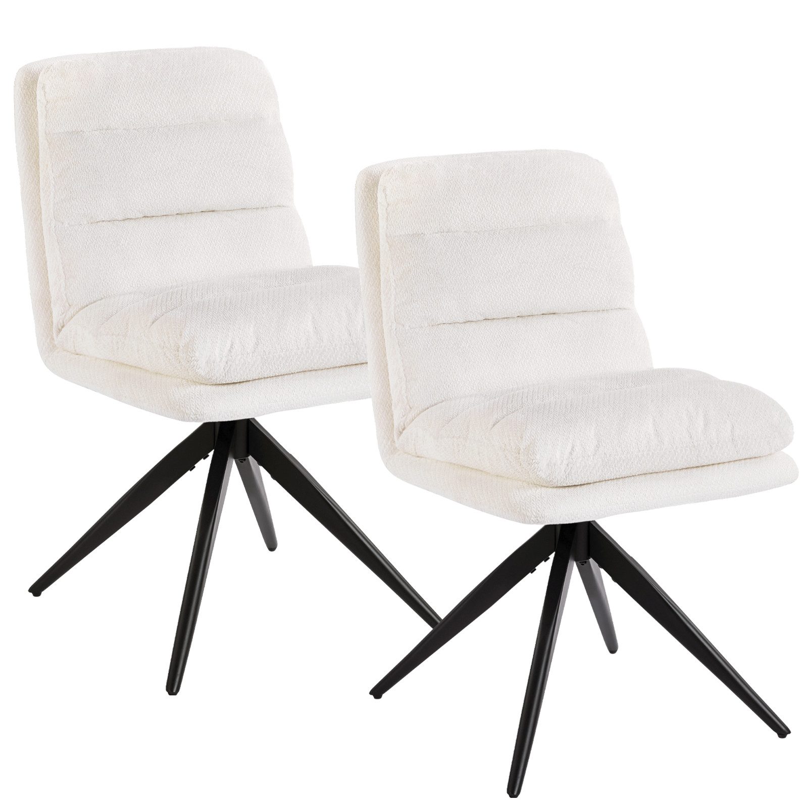 DITAIX Polsterstuhl 360° Drehstuhl mit Rückkehrfunktion für das Esszimmer, Wohnzimmerstuhl (2 St), Leinenstoff Sitzmöbel mit stabilem Metallrahmen