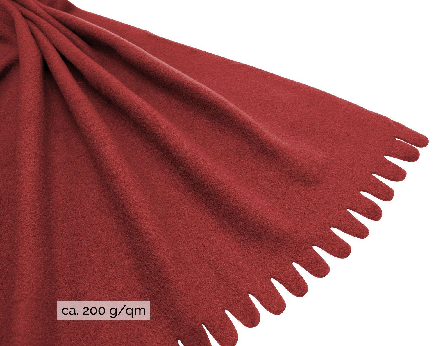 100% stylische x 130 In Polyester, 170 Wellenkante, cm, vielen vielen rot verfügbar in Farben Farben verfügbar, ZOLLNER, Wohndecke,