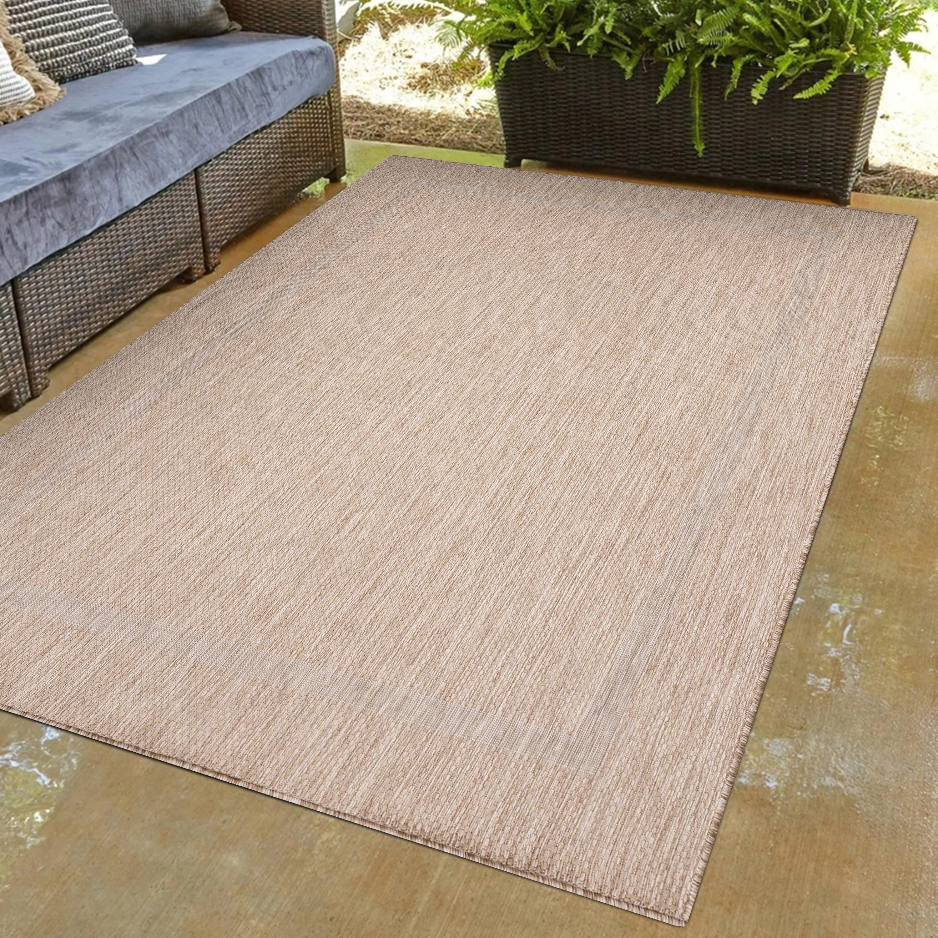 Outdoorteppich Unicolor - Einfarbig, Carpettex, Läufer, Höhe: 5 mm, Teppich Wetterfest Balkon Küchenteppich Flachgewebe Sisaloptik