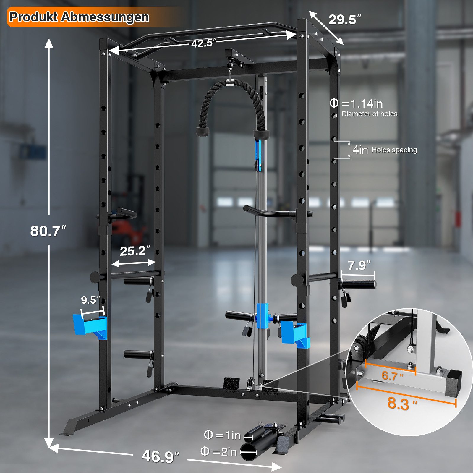 WINNOW Power Rack WN-896-1, (3-tlg)