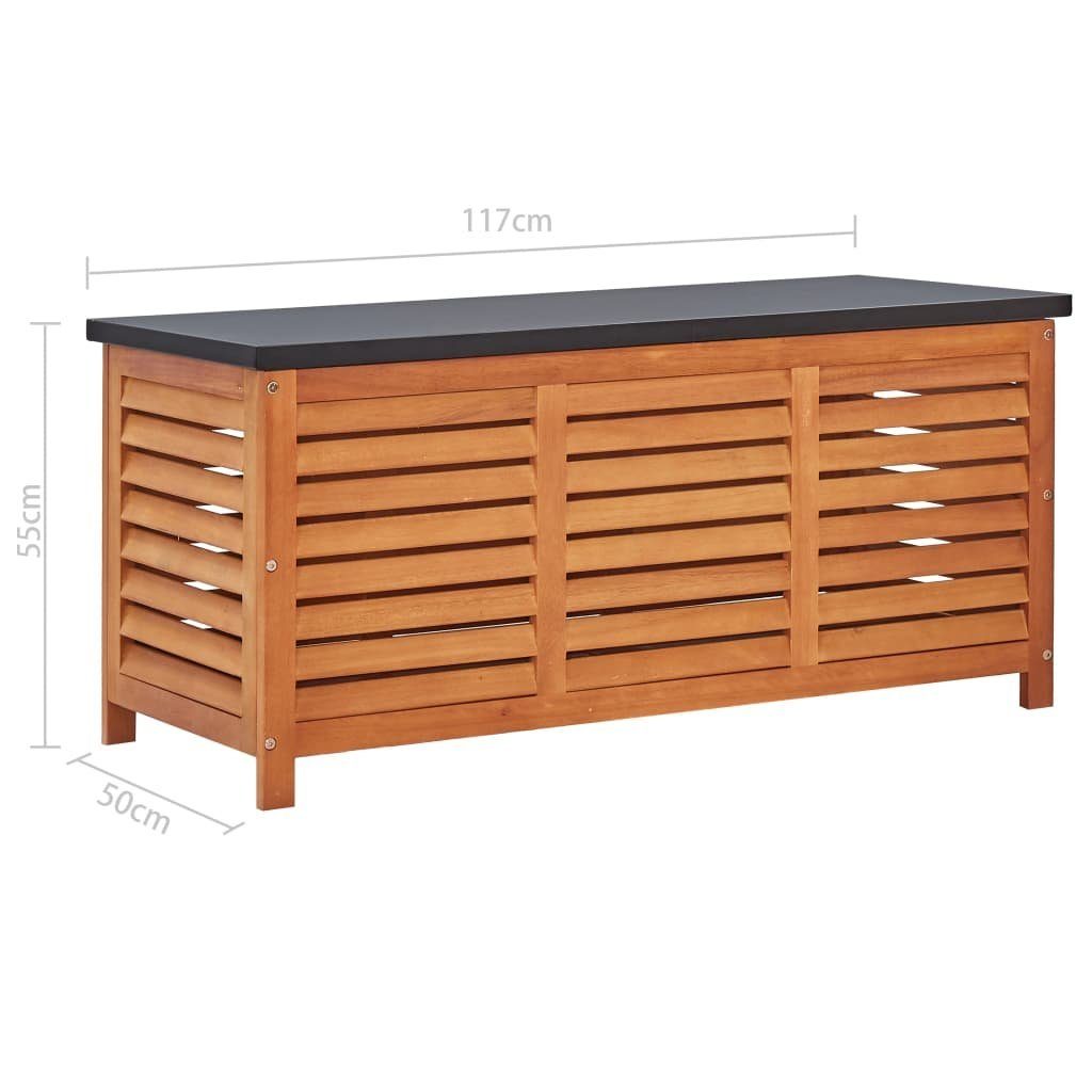 Gartenbox Eukalyptus Massivholz 117x50x55 cm furnicato