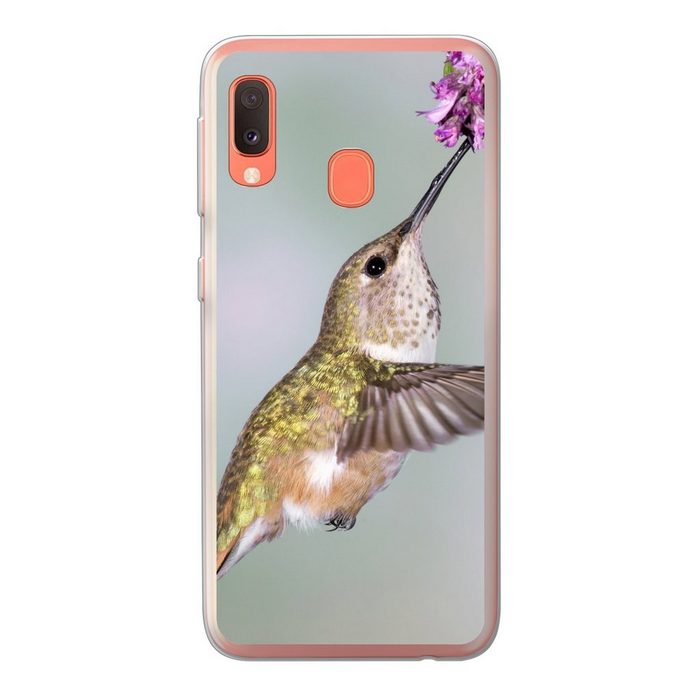 MuchoWow Handyhülle Kolibri - Vögel - Pflanze Handyhülle Samsung Galaxy A20e Smartphone-Bumper Print Handy