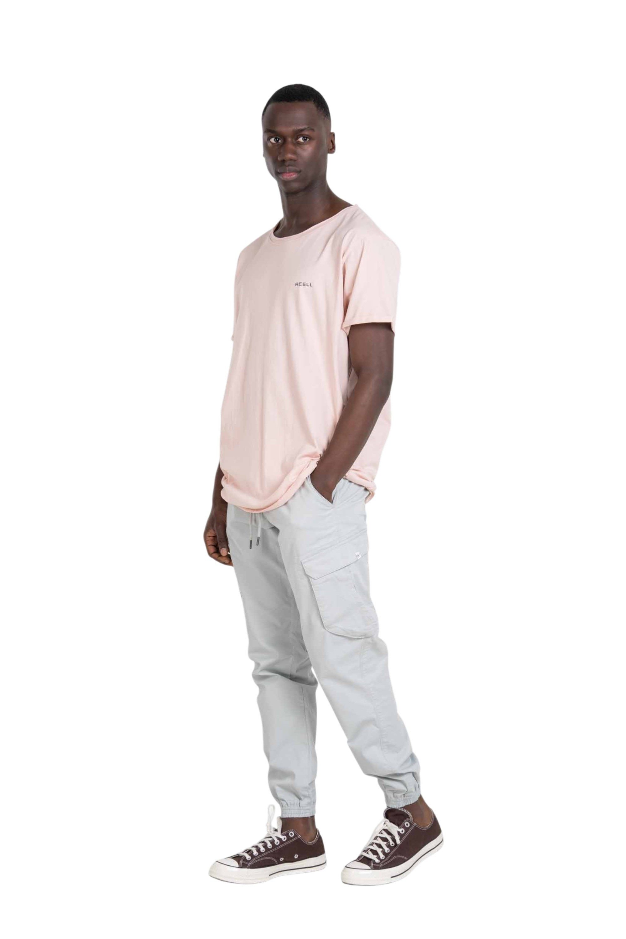 REELL Cargohose Hose Reell Reflex Cargo Lightweight Mirage Grey Elastische Bündchen an den Hosenbeinen