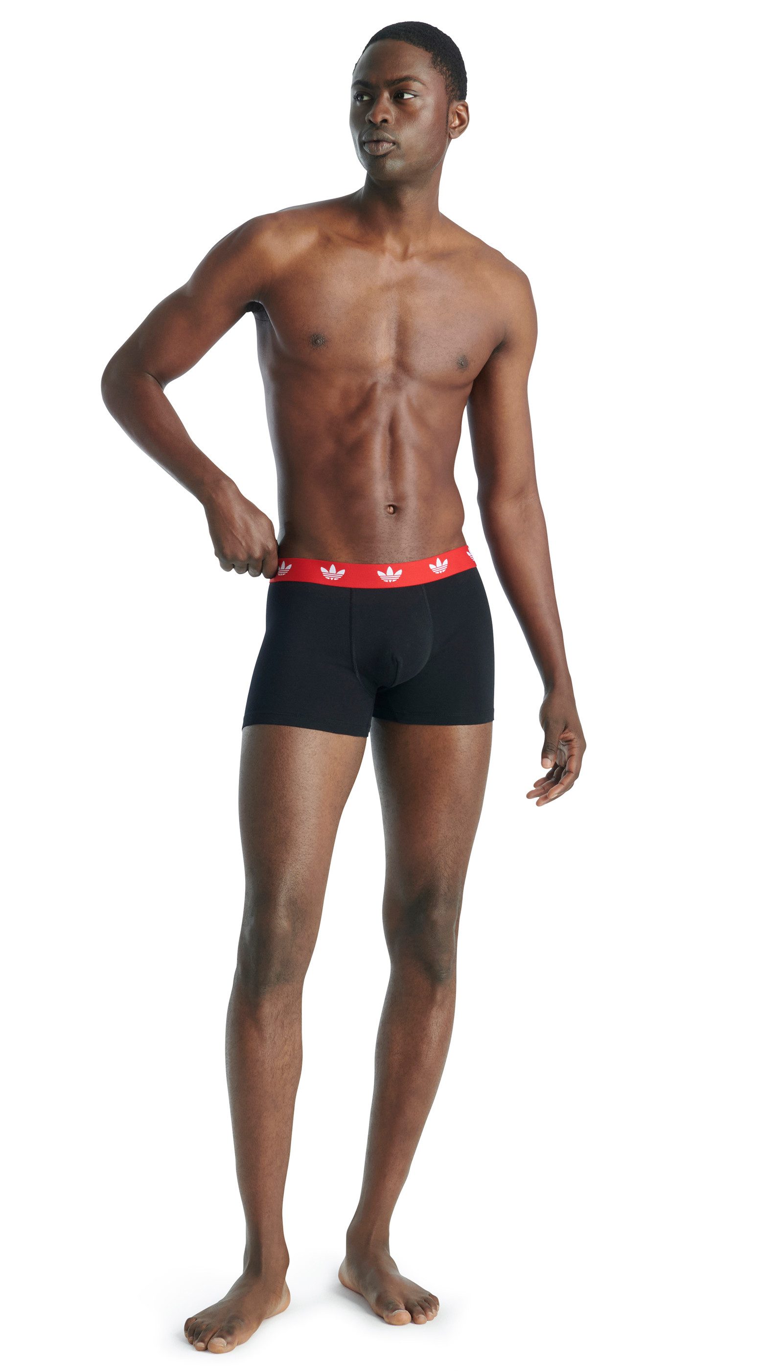 adidas Originals Trunk Comfort Flex Cotton (2er Pack) weich, elastisch, Baumwollmix, Logo-Bund, ohne Eingriff