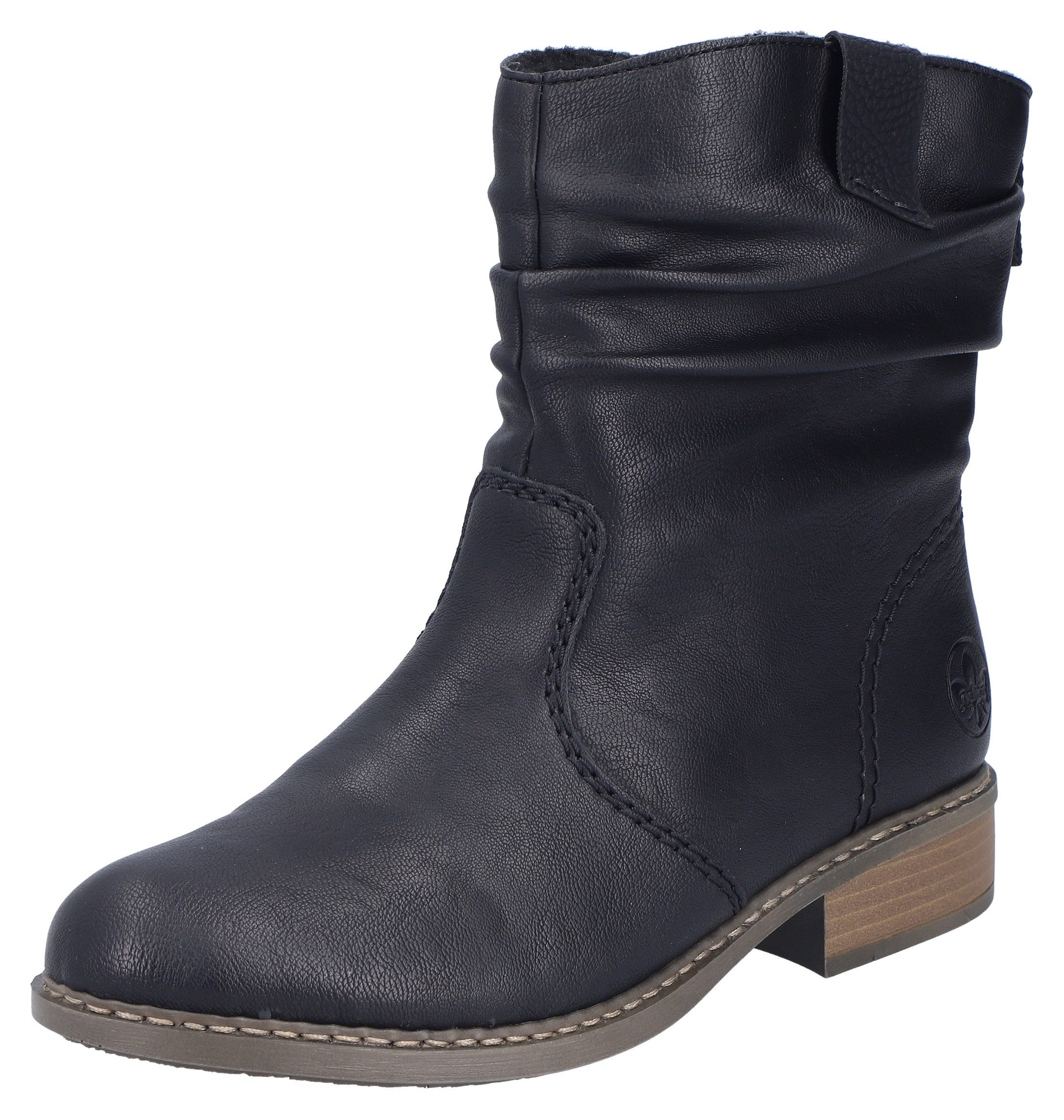 Rieker Winterboots, Winterstiefelette, Blockabsatz, Warmfutter, geraffter günstig online kaufen