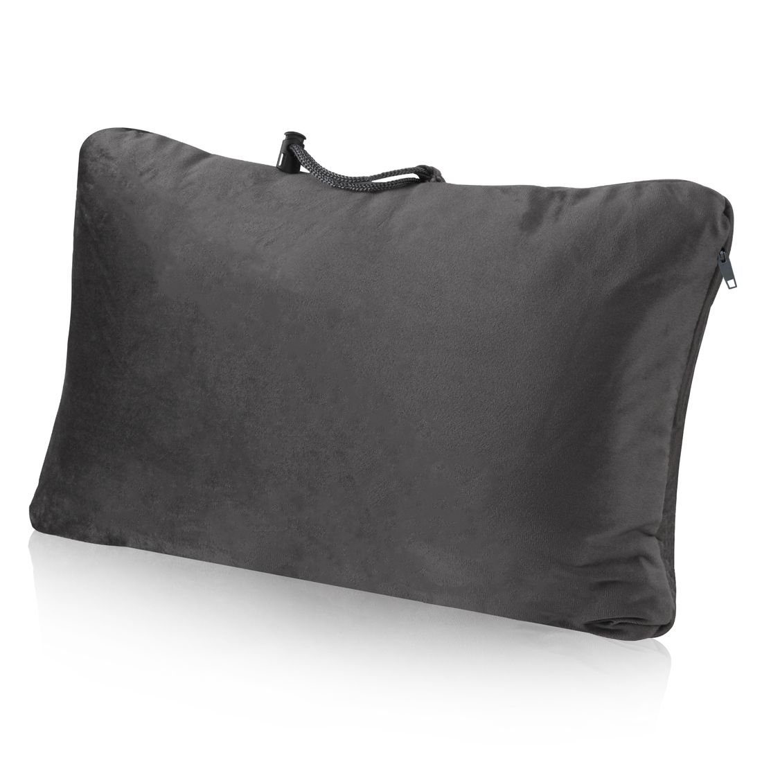 yourGEAR Visko-Kissen yourGEAR Memory Foam Reisekissen - komprimierbares Outdoor Kissen 40x26x15cm mit Visco-Schaumflocken & Velour Bezug