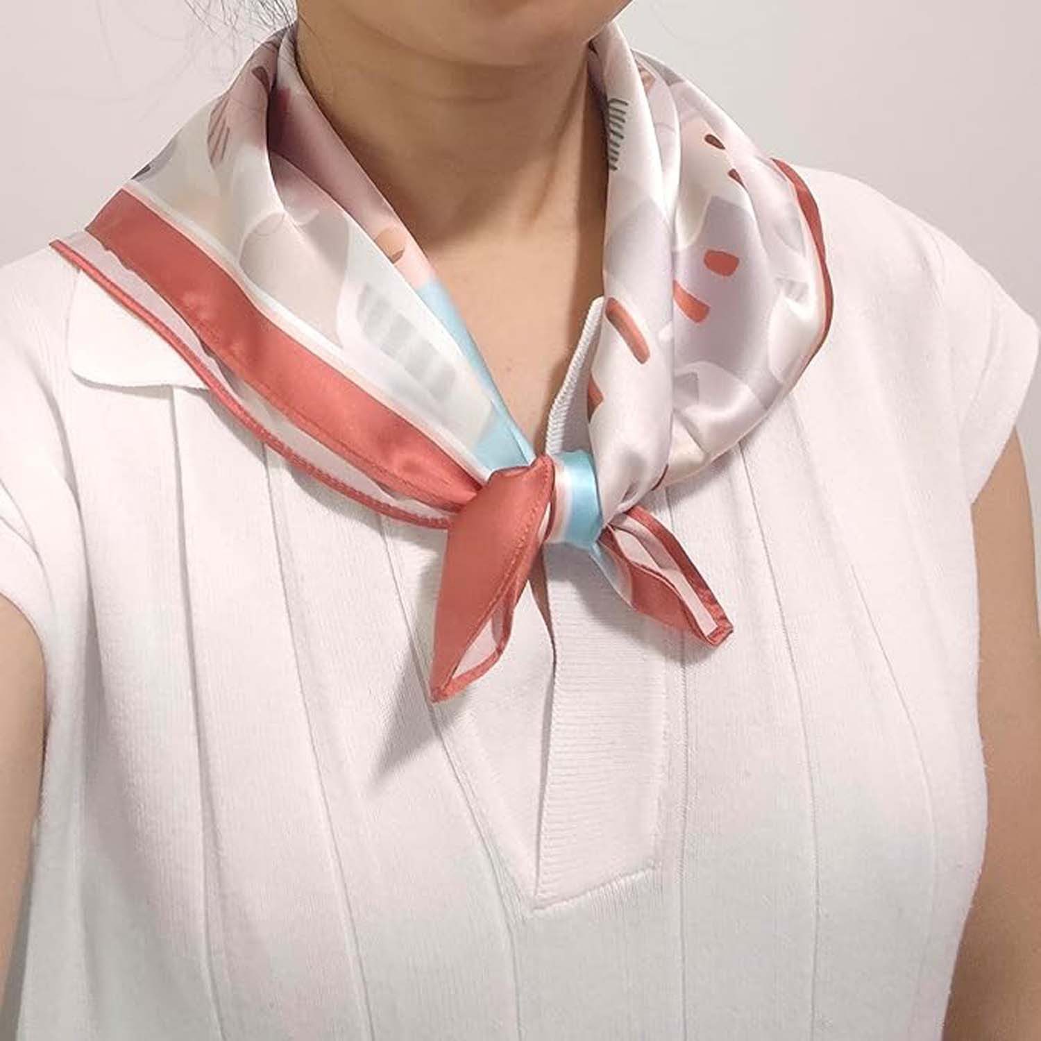 Zaewry Seidentuch Stirnband Quadratischer Haar-Bandanas-Schal für Damen