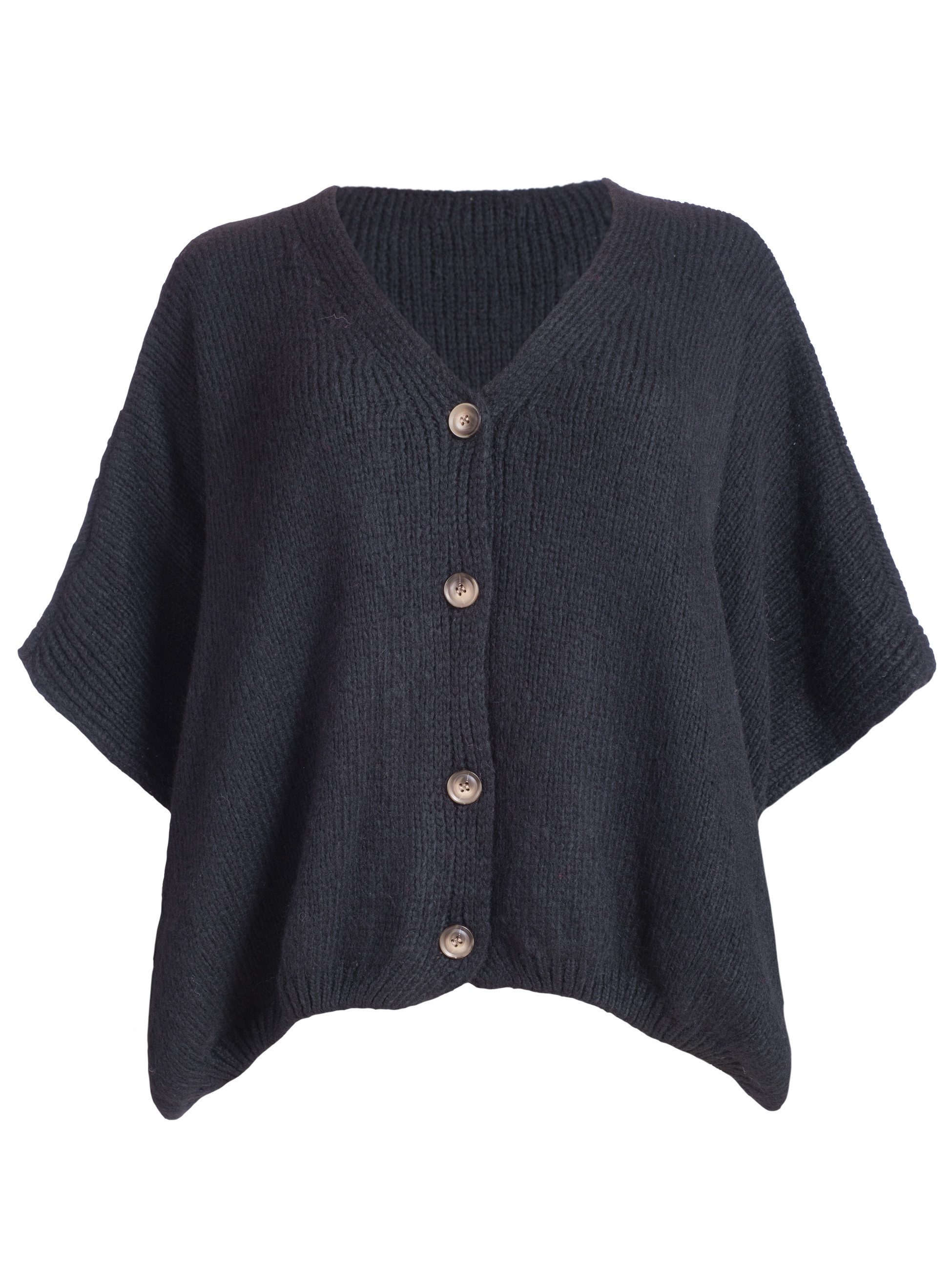 PEKIVESSA Cardigan Oversize Strickweste Grobstrick fällt seitlich über den Ellbogen