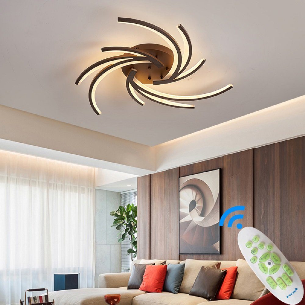 Euroton LED Deckenleuchte LED kaltweiß-warmweiß, einstellbar fest 7000k-3000k kaffeefarbe einstellbar Deckenleuchte LED dimmbar, Lichtfarbe stufenlos Fernbedienung 2042 integriert