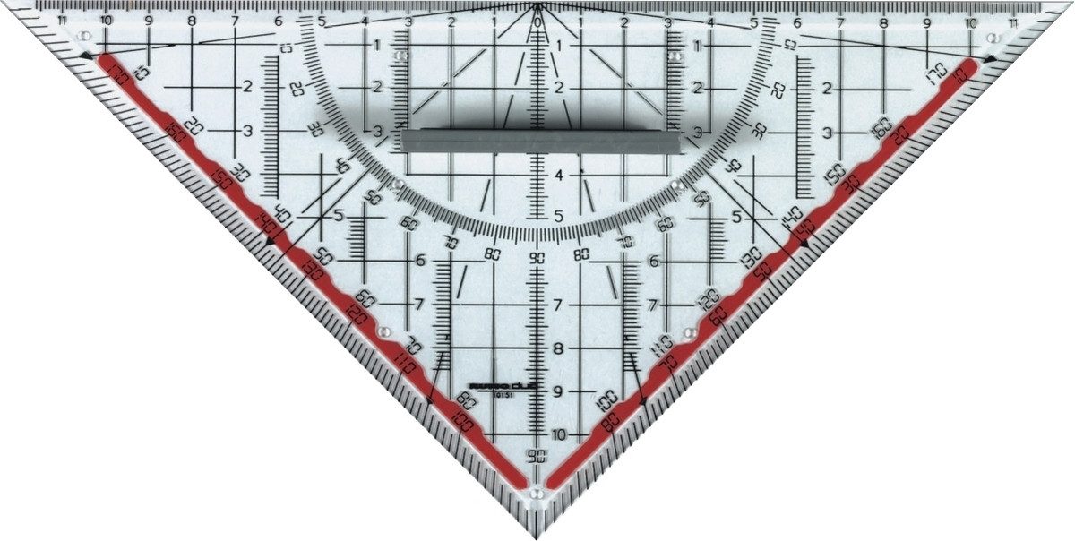 Rumold Geodreieck Geometriedreieck 25cm rauchtopas mit Griff