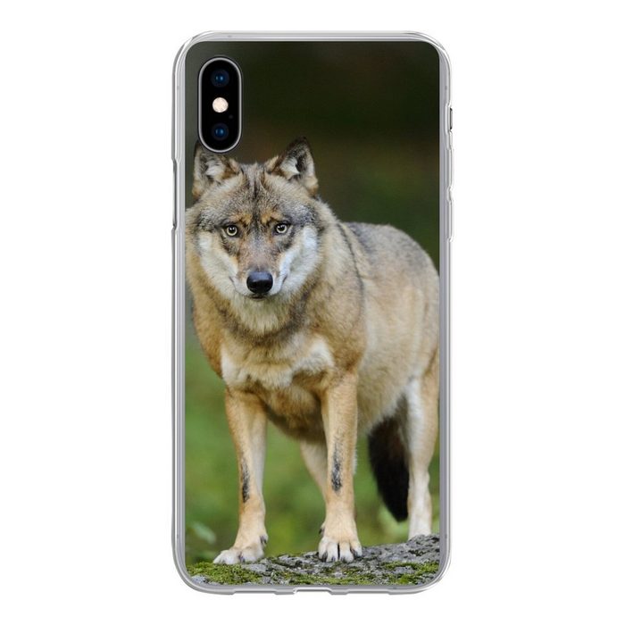 MuchoWow Handyhülle Wolf - Asien - Pflanzen Handyhülle Apple iPhone Xs Max Smartphone-Bumper Print Handy
