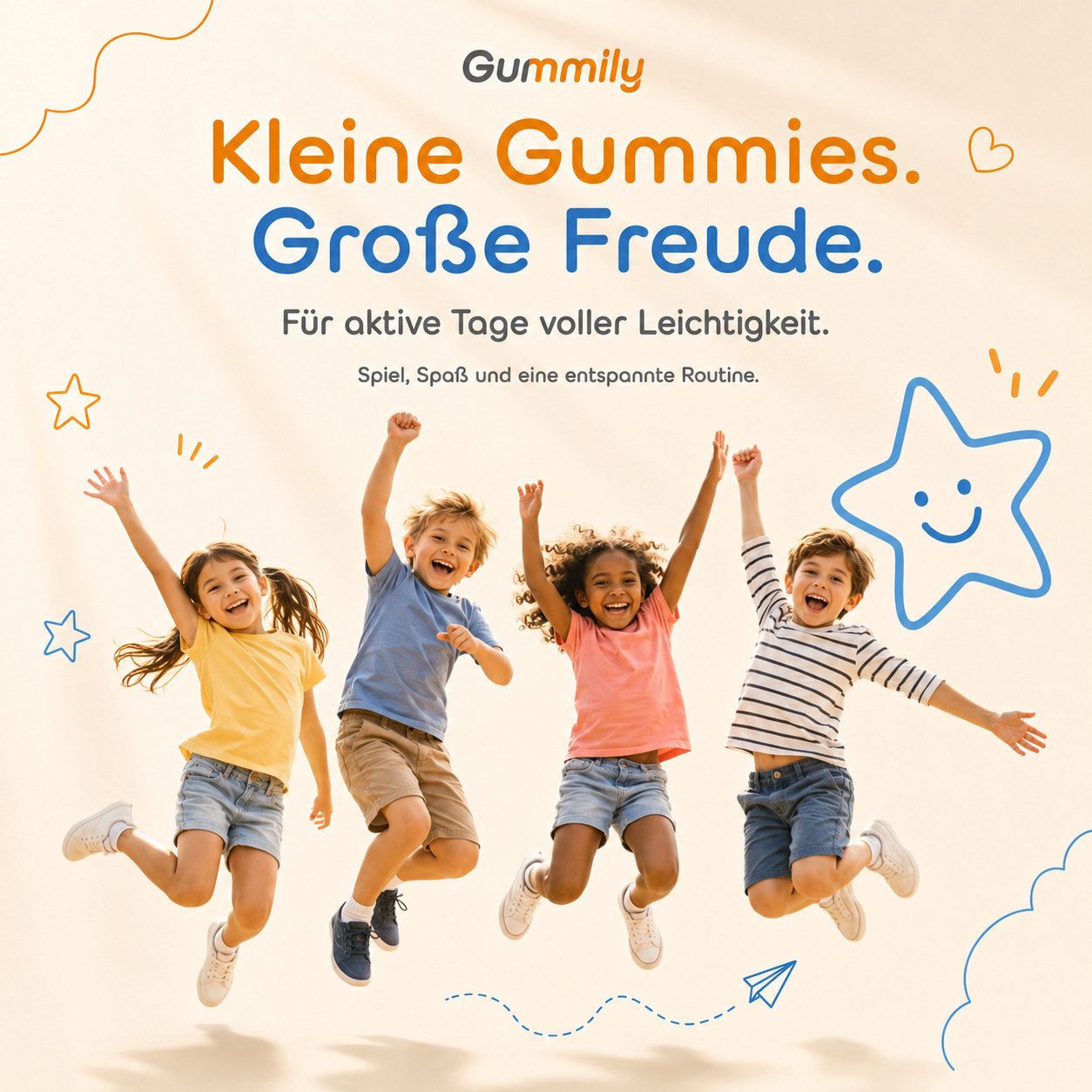 Gummily® Kinder Magnesium Gummibärchen, 60 St., 2-Monats-Vorrat - Laborgeprüft - Magnesiumcitrat Gummibärchen