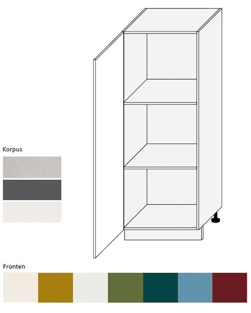 wählbar pastellblau (Rimini) und Front- Korpusfarbe Hochschrank Rimini 60cm 5024 RAL Feldmann-Wohnen matt 1-türig