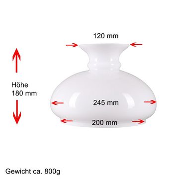 Home4Living Lampenschirm Lampenglas Ersatzglas rund Petroleumglas Ø 200mm, Dekorativ