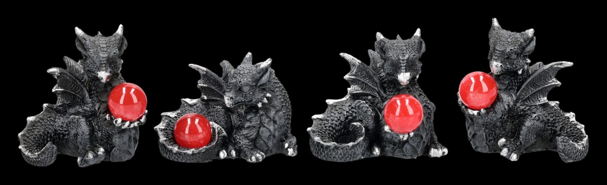 Figuren Shop GmbH Fantasy-Figur Mini Drachen Figuren 4er Set - Fantasy Sammlerfiguren Dekoration