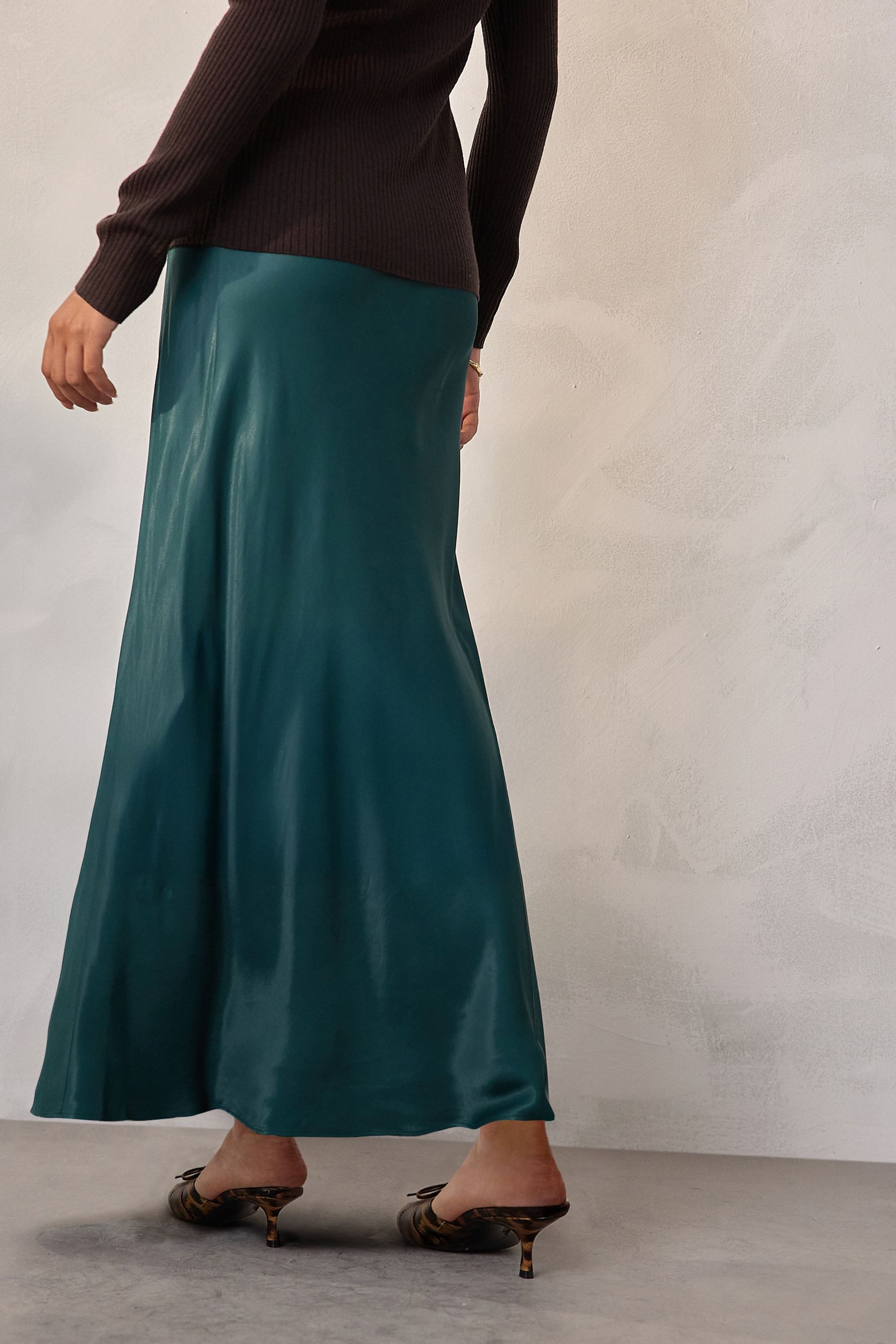 Next Midirock Gemusterter Midirock aus Satin (1-tlg) günstig online kaufen