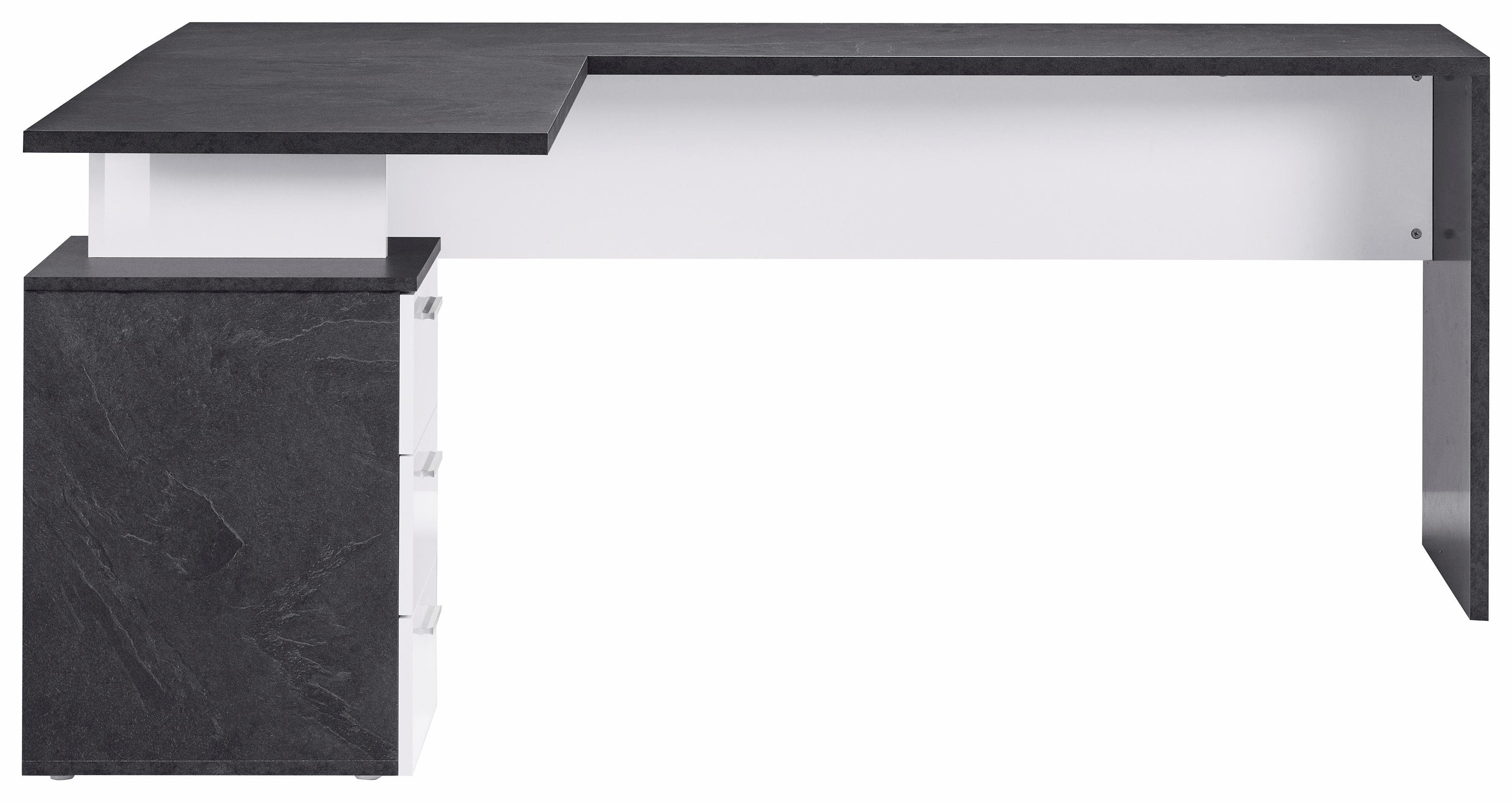 Home affaire Eckschreibtisch New Selina, Schreibtisch, Schubkästen, mit oder ohne Monitoraufsatz, B 180/160 cm