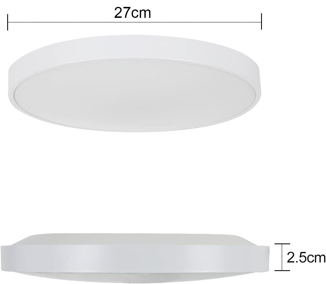 ZMH Deckenleuchte LED 4000K weiß Flur für LED integriert, Deckenlampe Wohnzimmer Küche Schlafzimmer, Rund fest