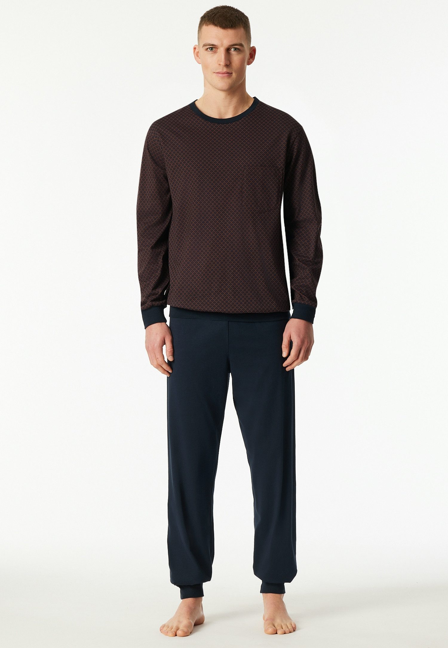 Schiesser Schlafanzug Comfort Essentials (2 tlg) mit angenehmen Bündchen