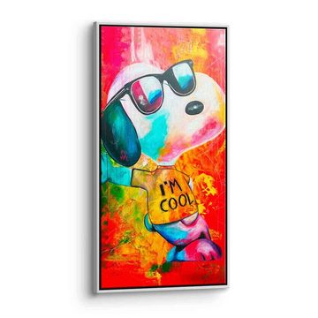 DOTCOMCANVAS® Leinwandbild I'm cool, Snoopy Leinwandbild I´m cool comic panorama hochkant rot orange