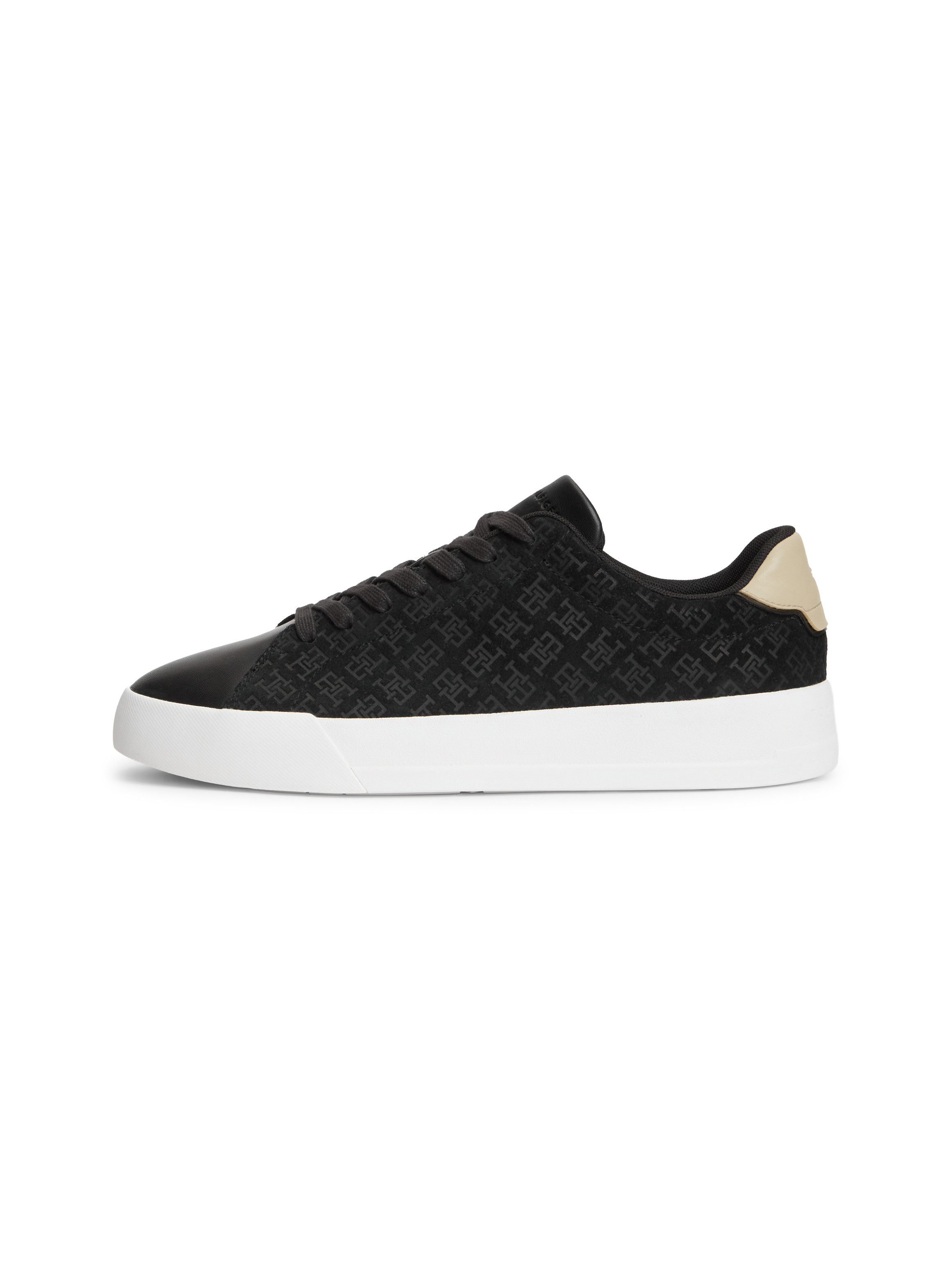 Tommy Hilfiger TH COURT LTH MIX MONOGRAM Sneaker Freizeitschuh, Halbschuh, Schnürer mit TH-Allover-Prägung – Bild 5 von 5