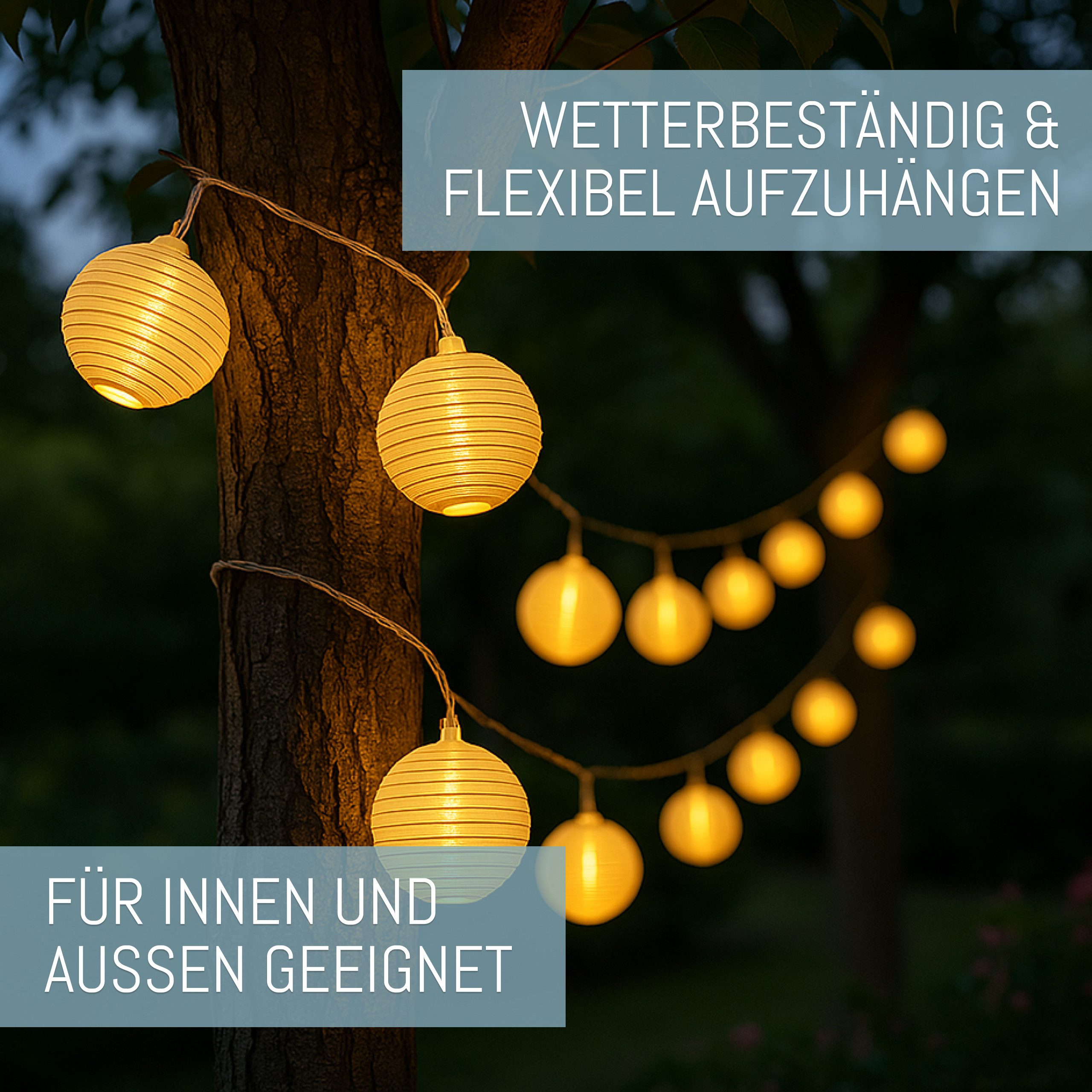 COZY HOME LED-Lichterkette Lampion Lichterkette - Batterie, Stecker und Sol günstig online kaufen