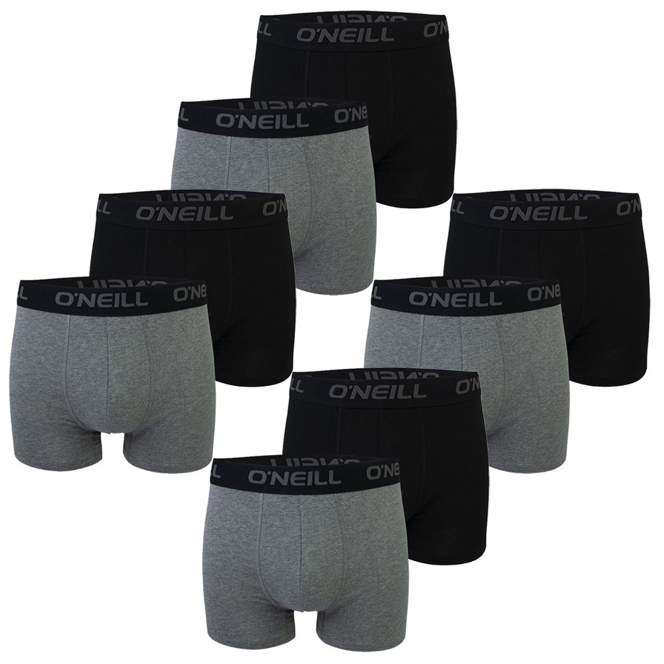 O'Neill Boxershorts Men Multipack Logo (8-St) plain Webbund 8x Black O'Neill mit (6869P) Antracite boxer