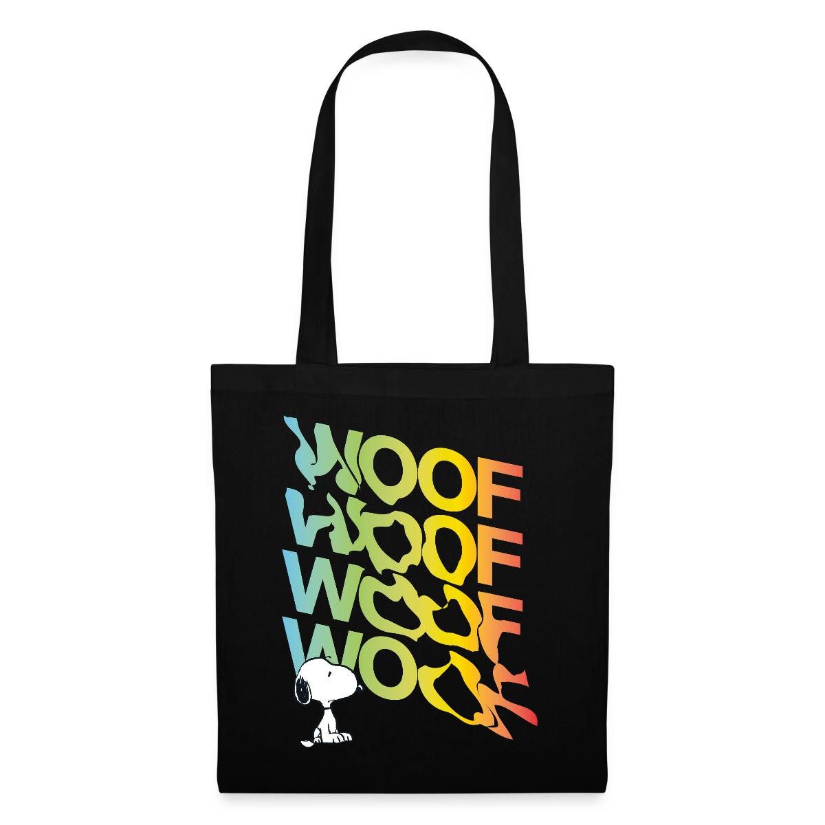 Spreadshirt Henkeltasche Peanuts Snoopy Woof Woof Wau Wau Stoffbeutel (1-tlg)