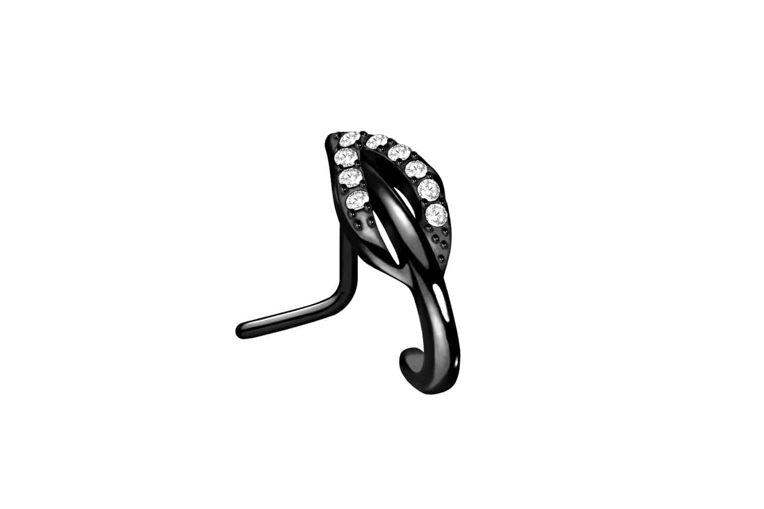 PIERCINGLINE Nasenpiercing Chirurgenstahl Nasenstecker KRISTALLBLATT (Nasenstecker, 1-tlg)