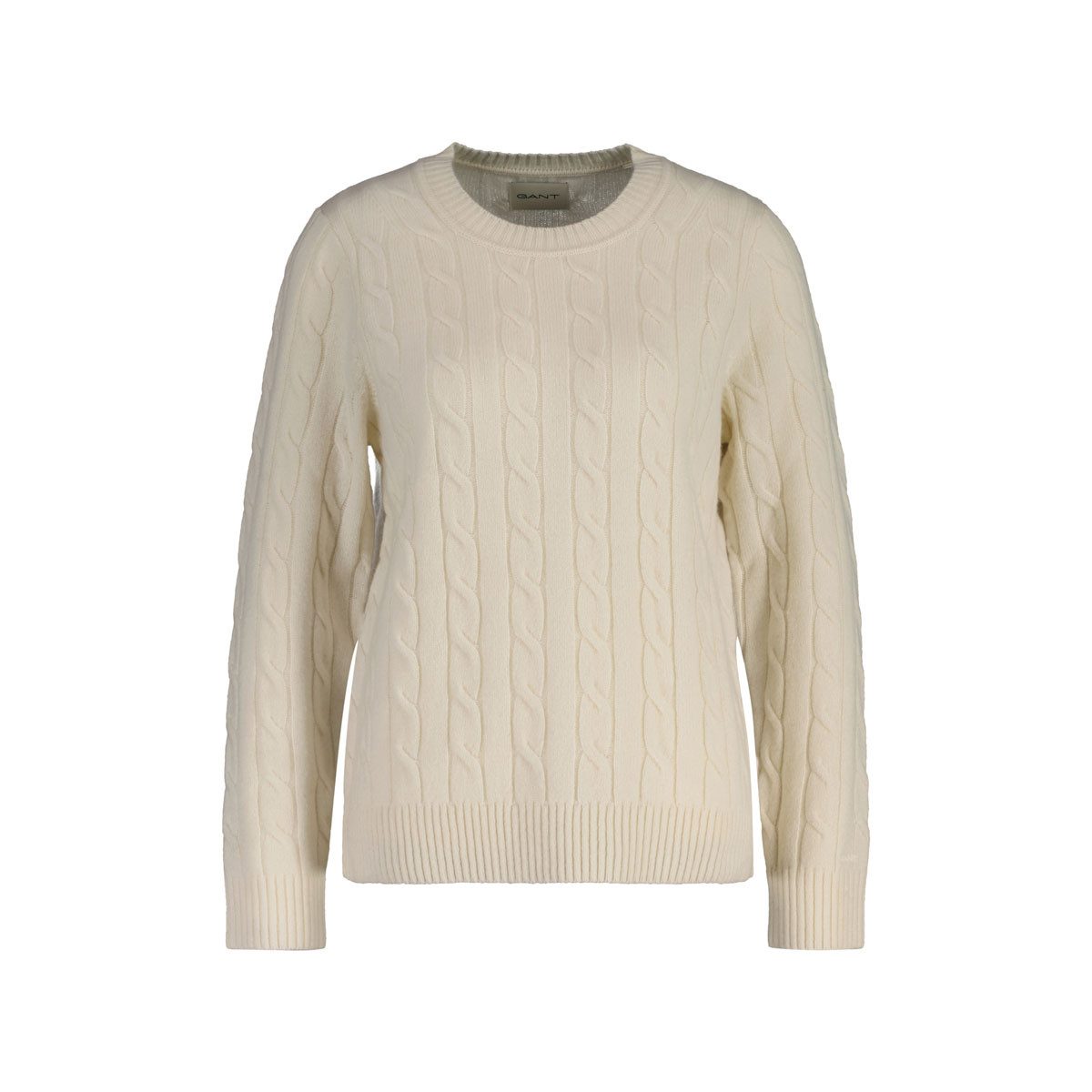 Gant Wollpullover 4805315 Damen Lambswool Zopfstrick Rundhalspullover