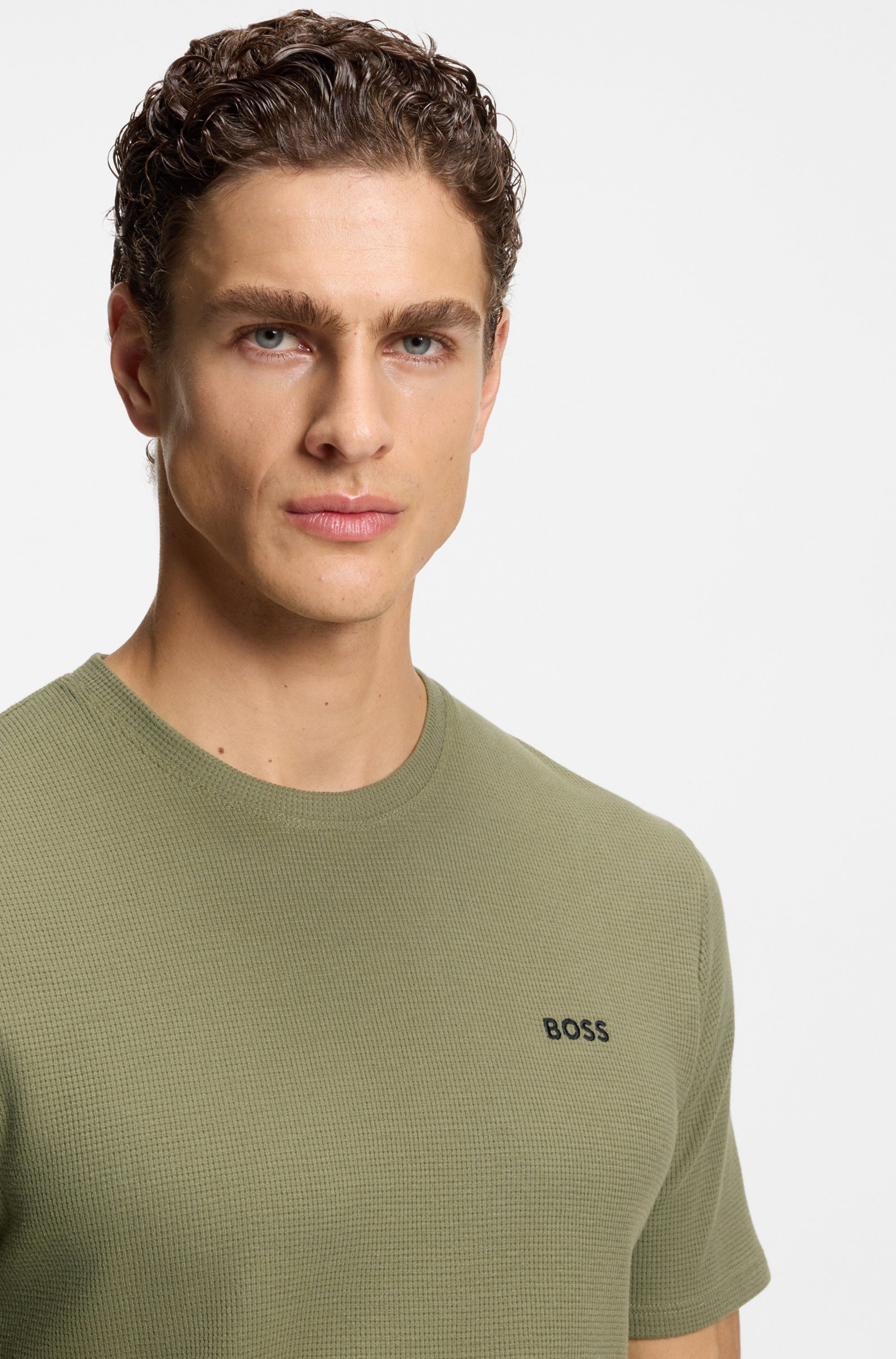 BOSS Pyjamaoberteil Waffle T-Shirt günstig online kaufen